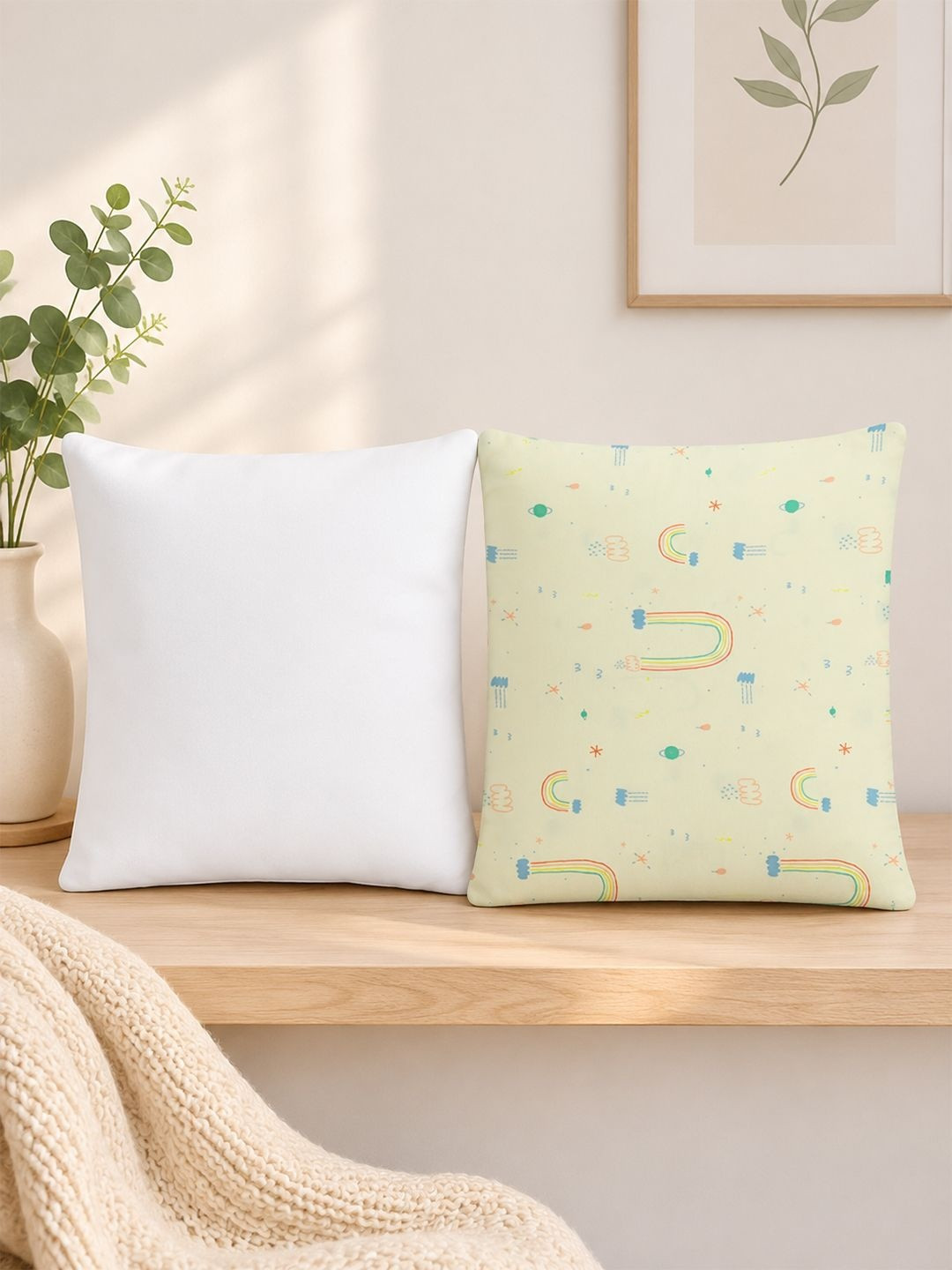 Portico Infants Lime Green 1 Pillow & 1 Pillow Cover Fibre Cotton Lightweight Baby Pillows