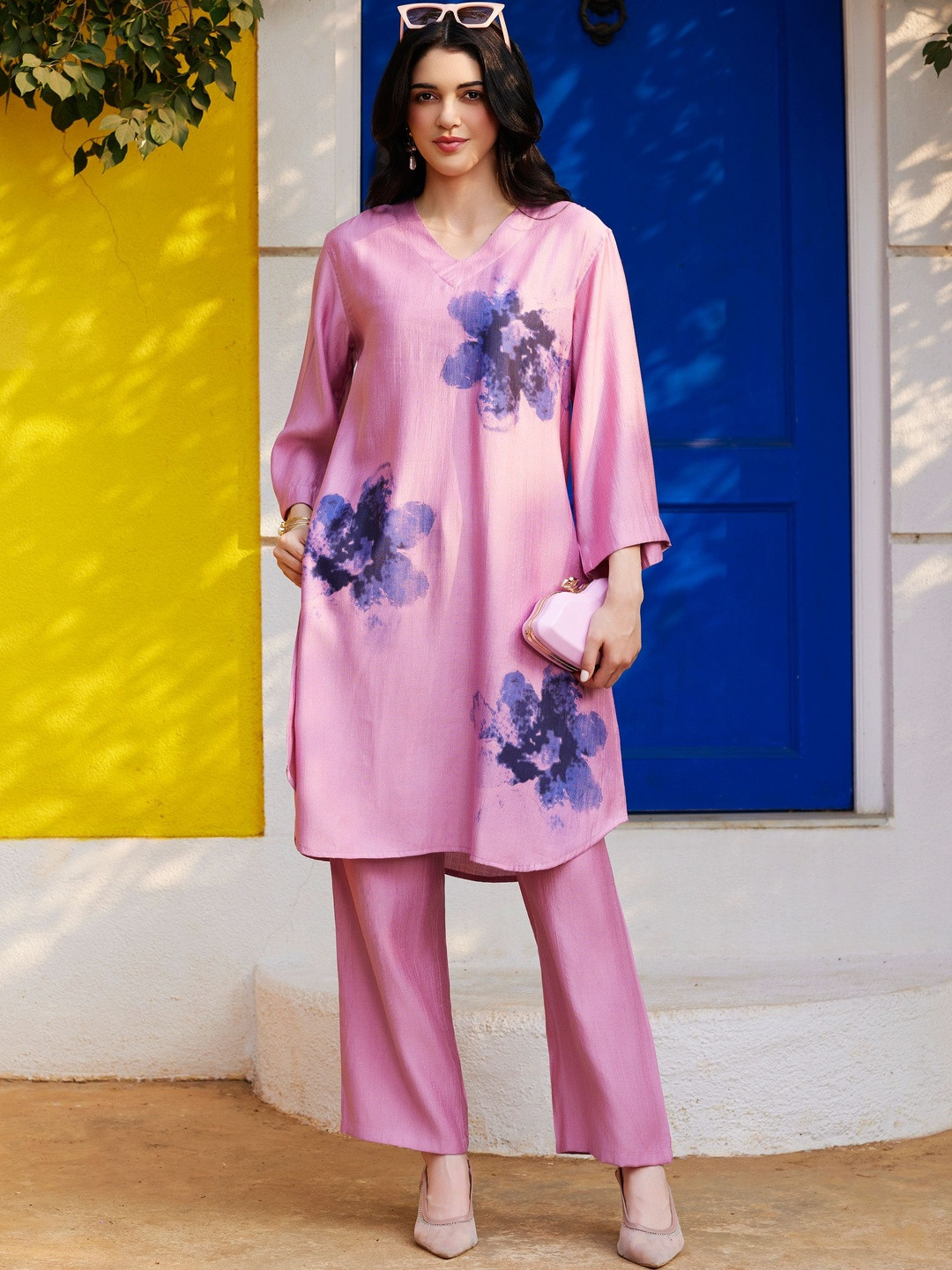 vedn Printed Tunic with Trousers
