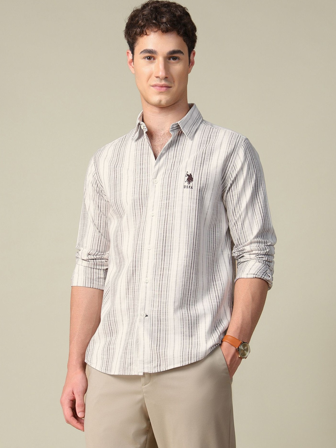 U.S. Polo Assn. Denim Co. Men Striped Casual Shirt