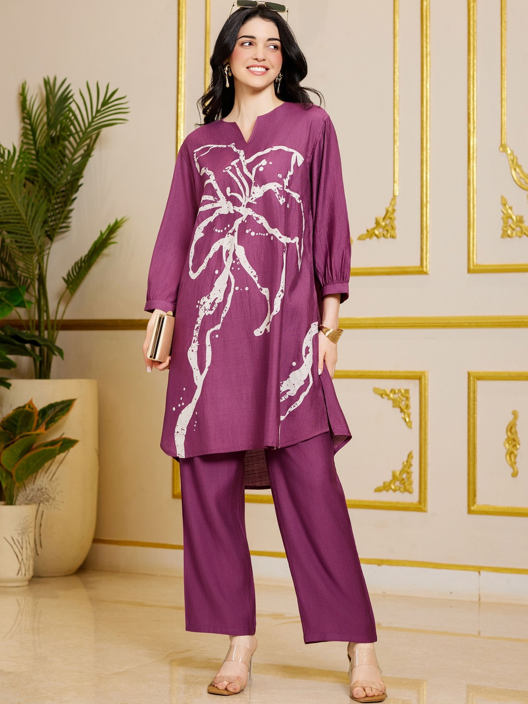 vedn Printed Tunic with Trousers