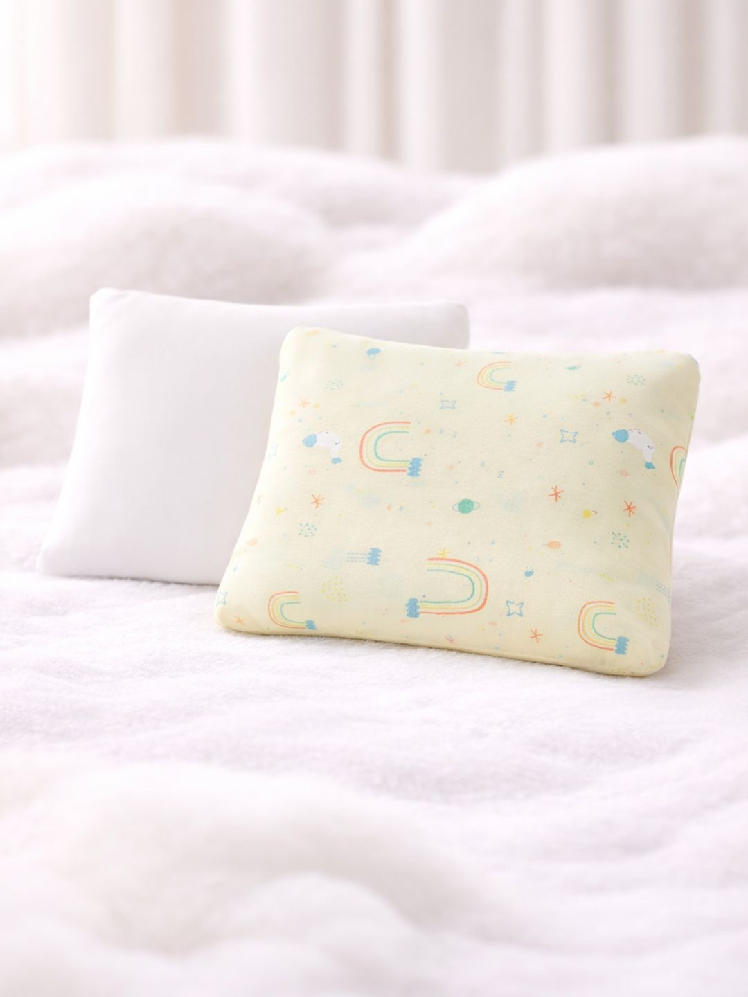 Portico Infants Lime Green 1 Pillow & 1 Pillow Cover Fibre Cotton Lightweight Baby Pillows