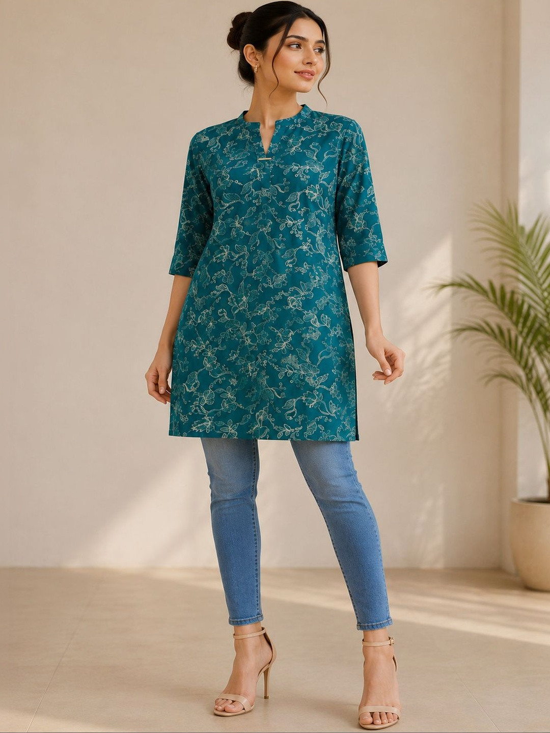 Greatech Fashions Botanical Printed Kurti
