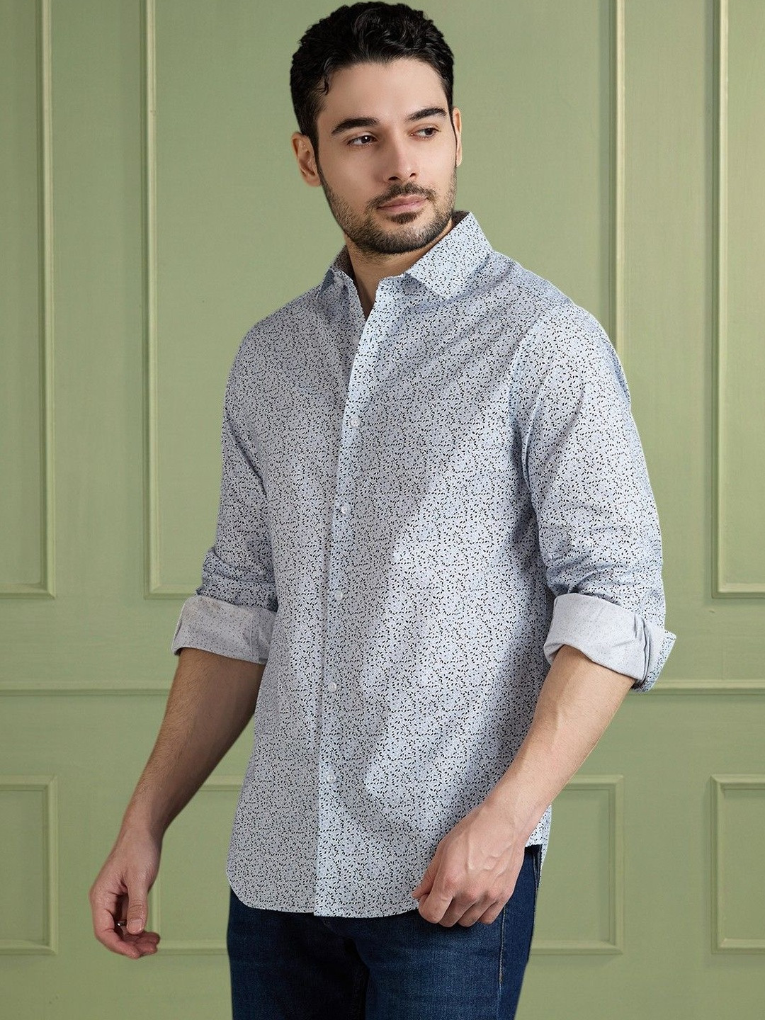 Mast & Harbour Mens Printed Regular Fit casual Shirt