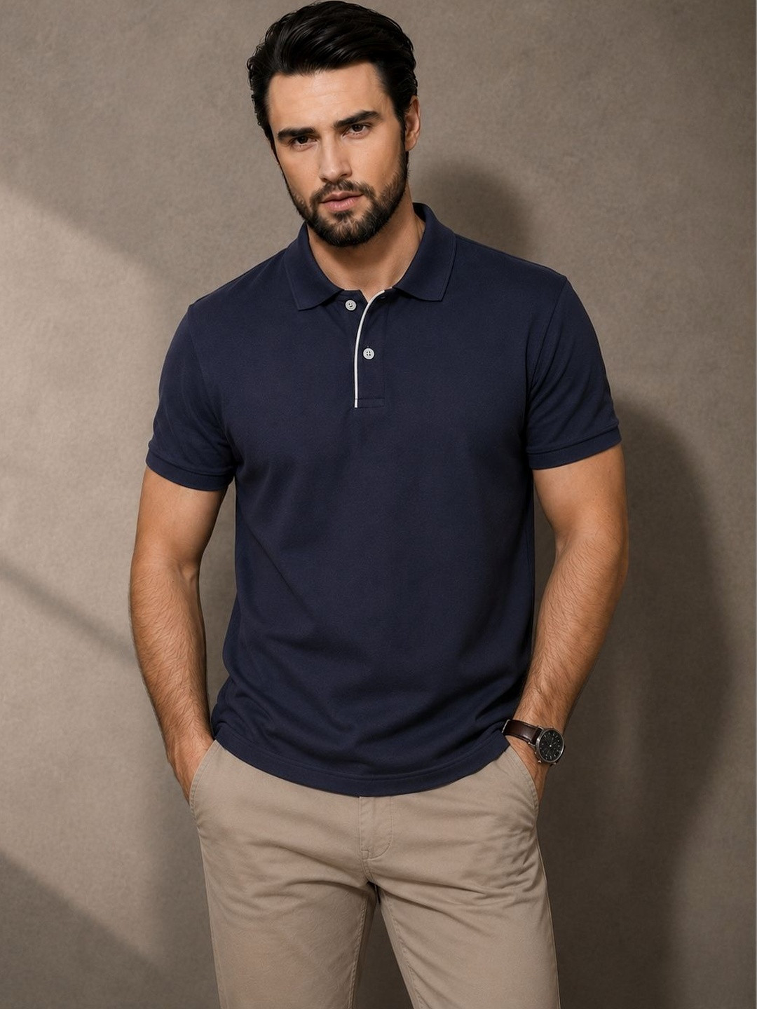 FEVERFEW Men Polo Collar T-shirt