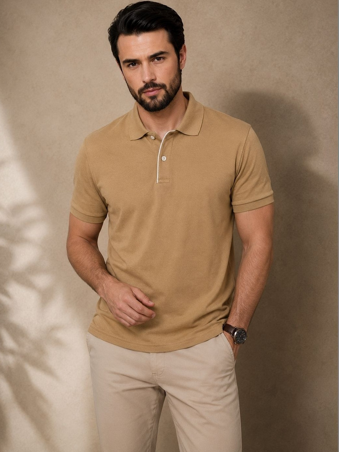 FEVERFEW Men Polo Collar T-shirt