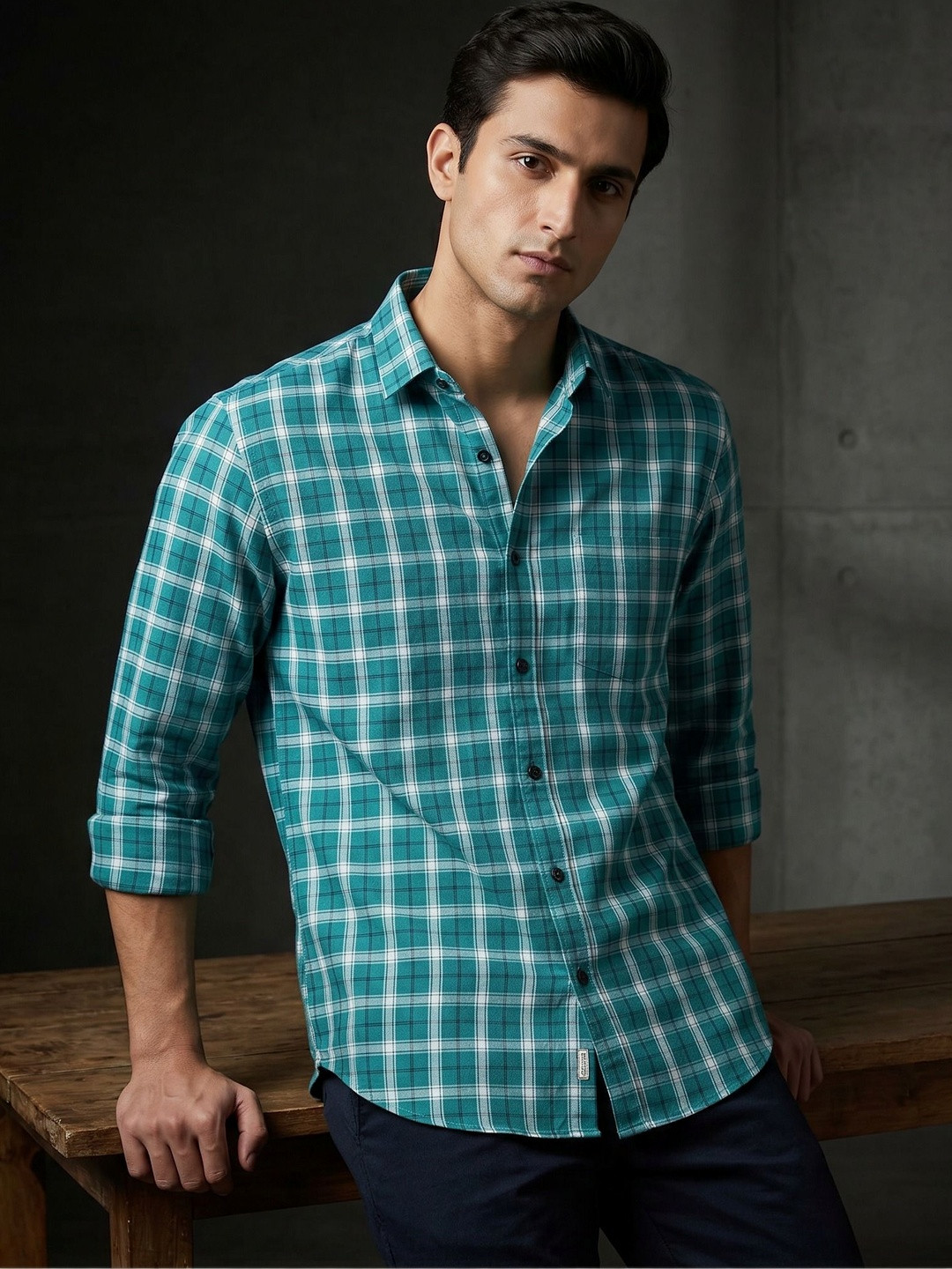 Blezza Men Tartan Checks Checked Casual Shirt