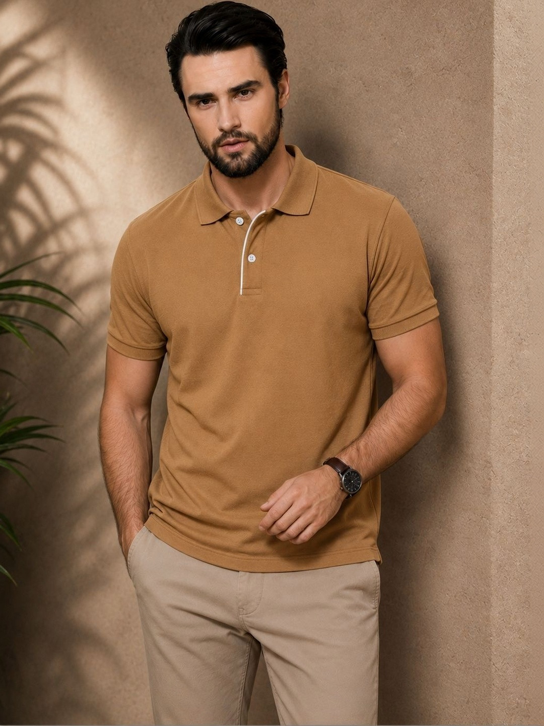 FEVERFEW Men Polo Collar T-shirt