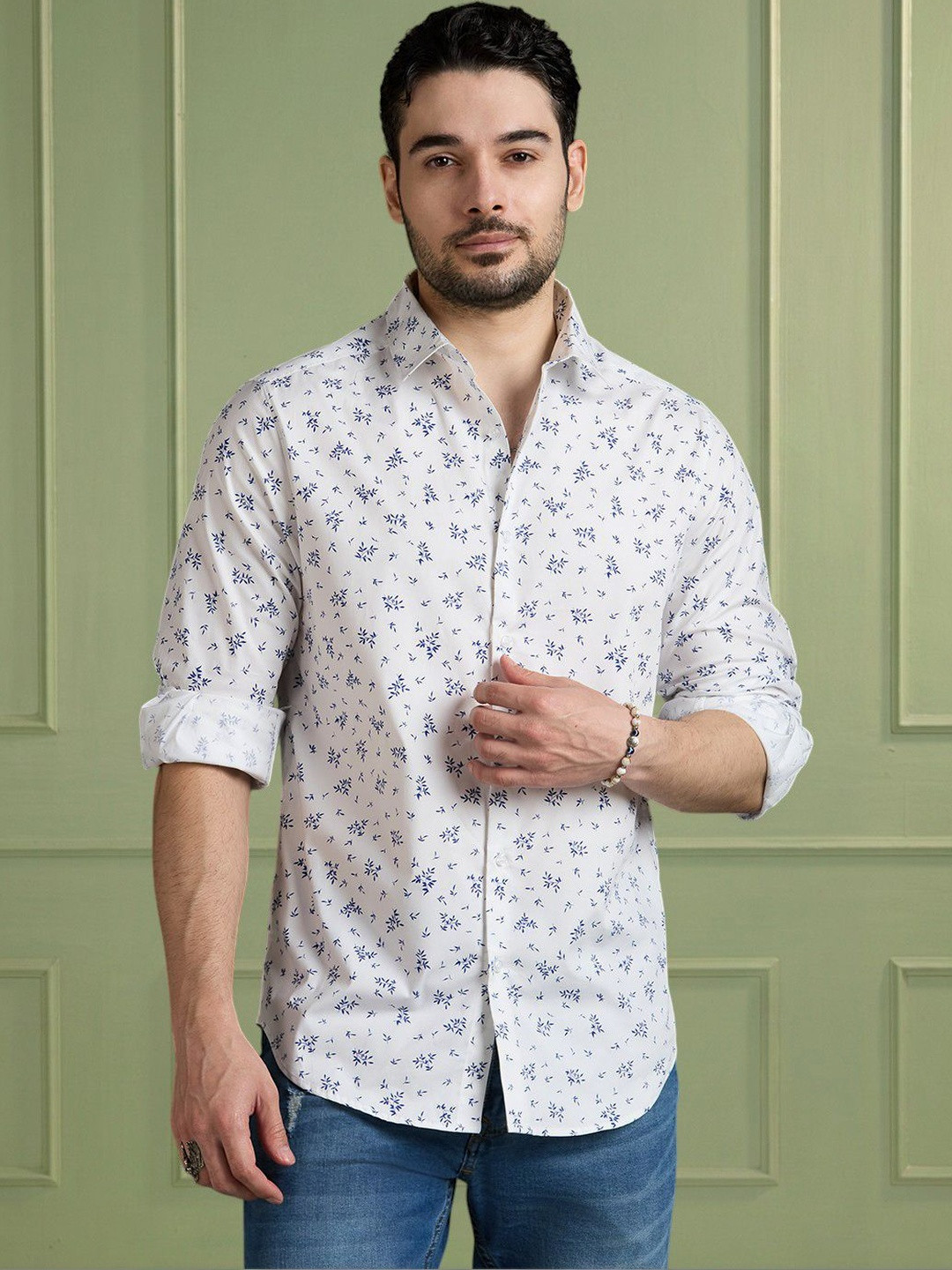 Mast & Harbour Mens Floral Printed Regular Fit casual Shirt