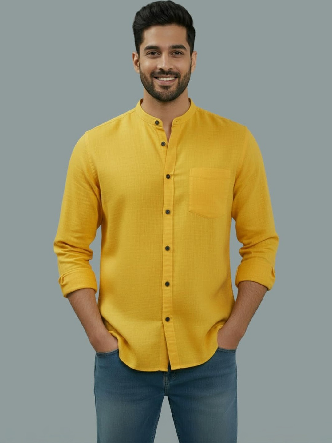 Indirae Men Smart Slim Fit Casual Shirt