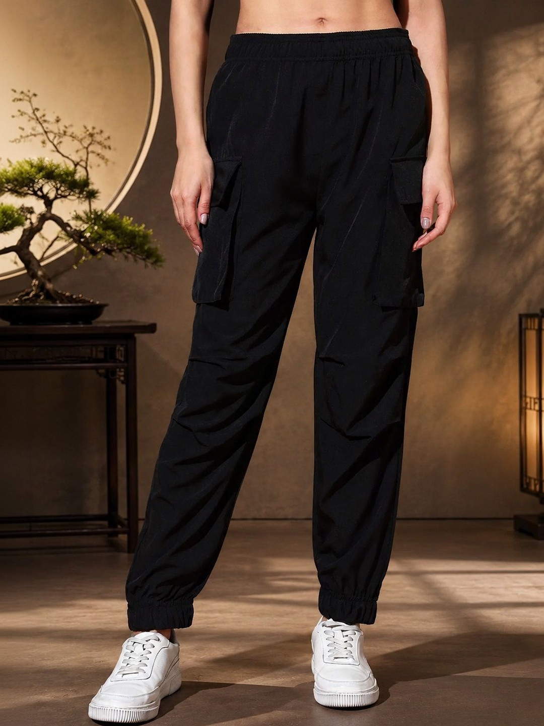 KASHIANXSTYLE Women Comfort High-Rise Cargos Trousers