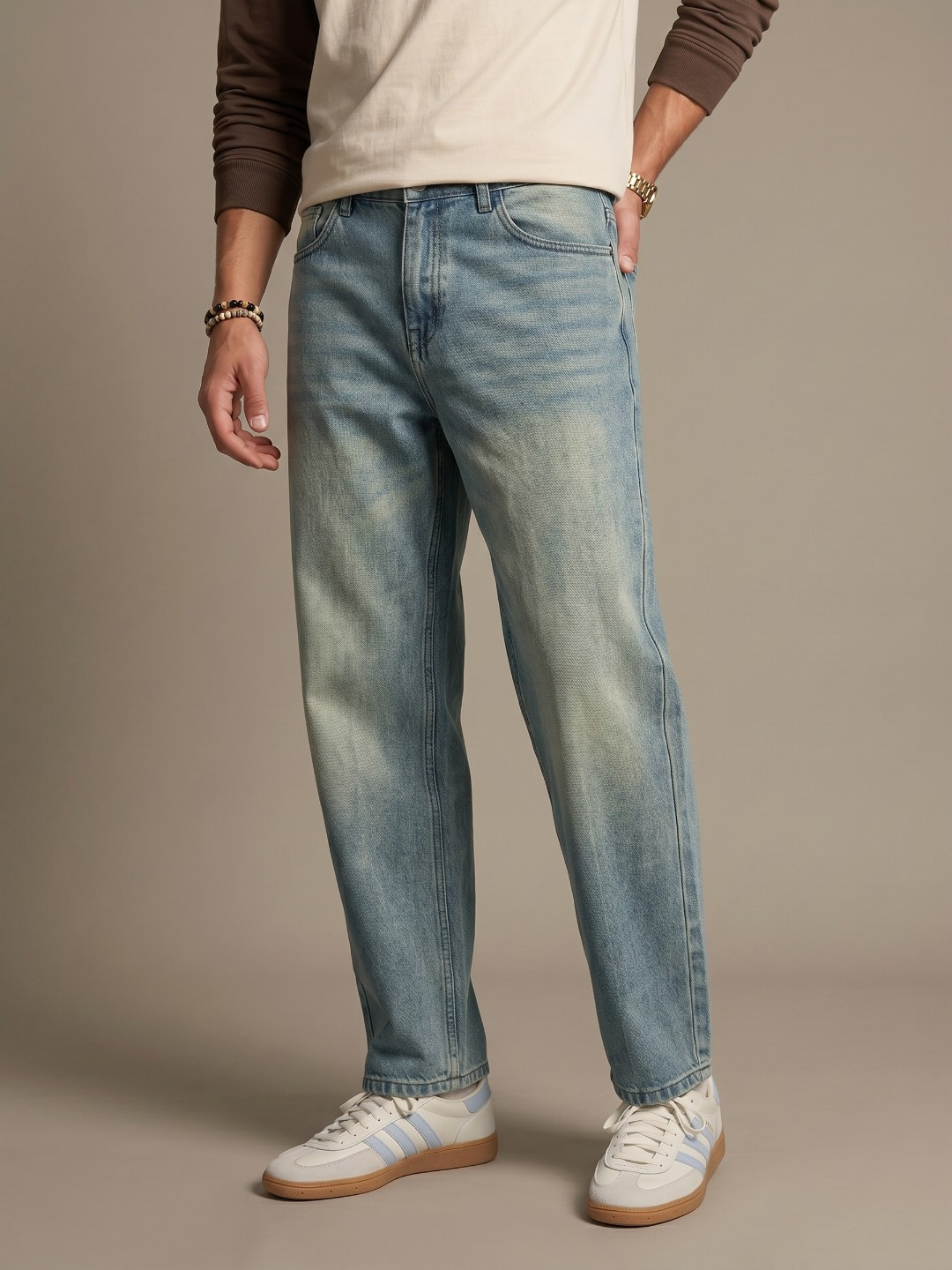 glitchez Baggy Fit Mid-Rise Jeans