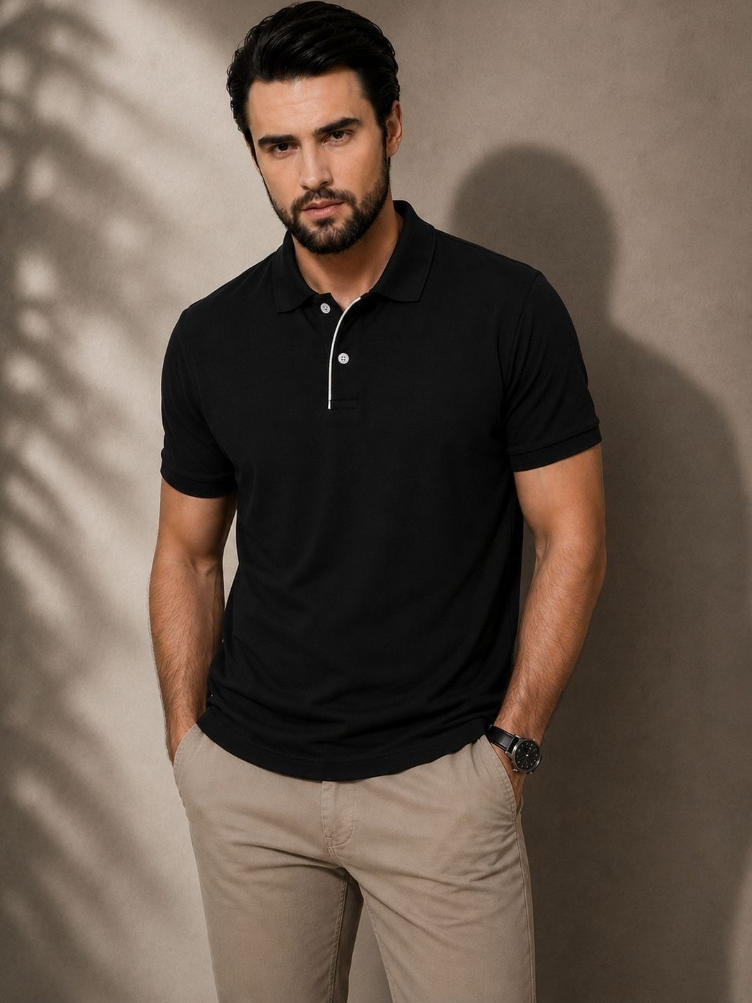 FEVERFEW Men Polo Collar T-shirt