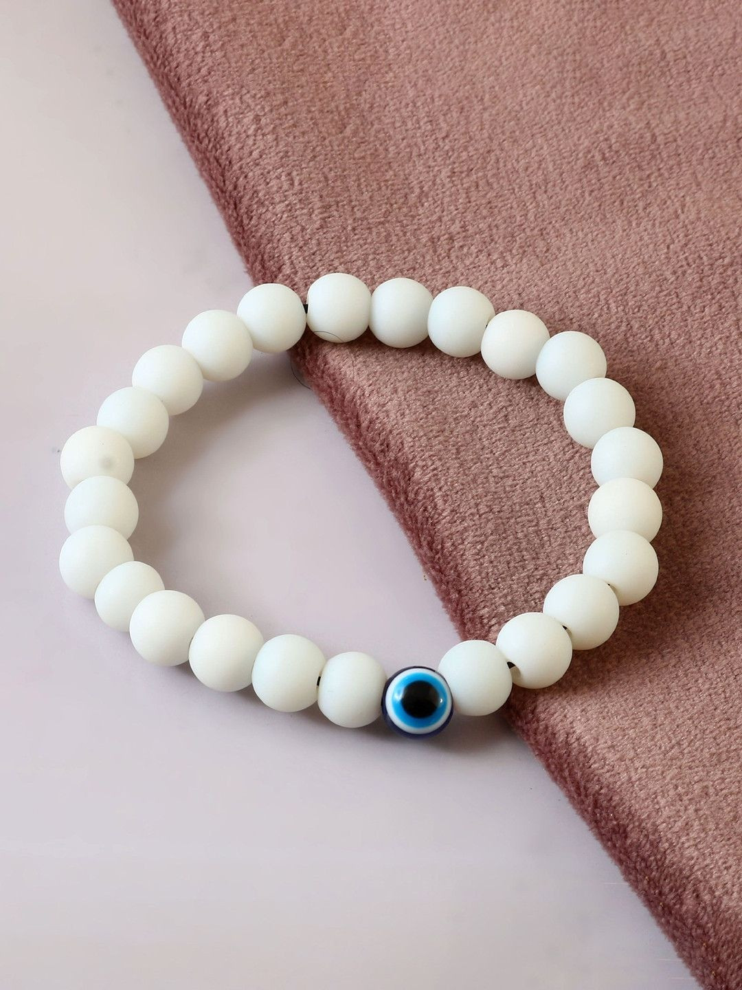 Jewar Mandi Unisex Artificial Beaded Elasticated Evil Eye Charm Bracelet