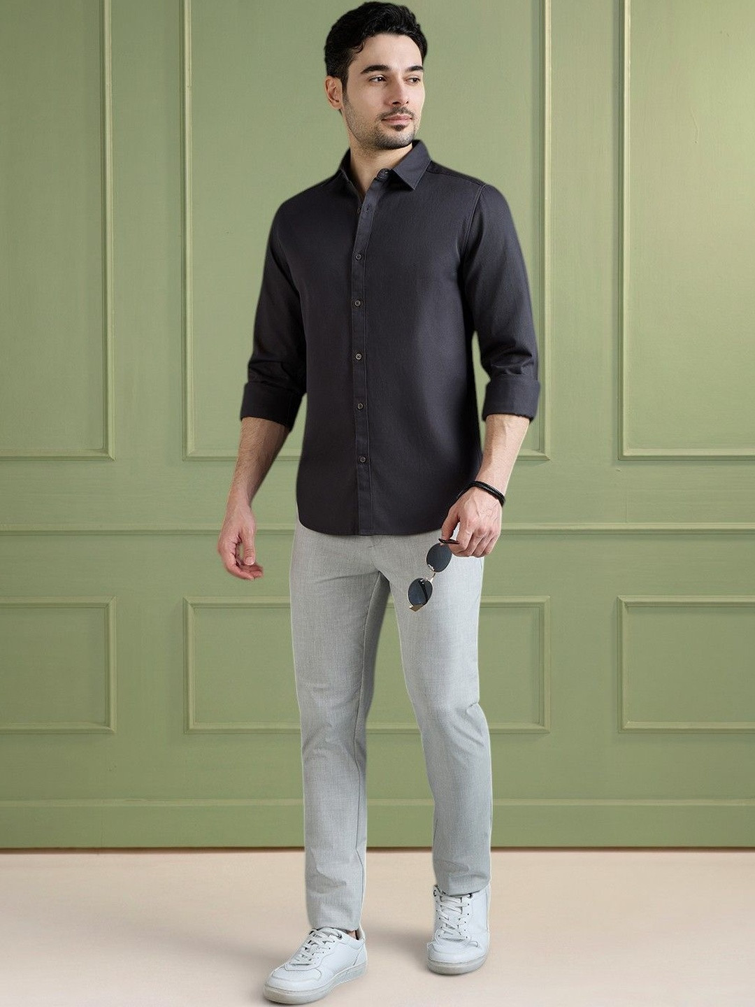 Mast & Harbour Mens Solid Regular Fit Casual Shirt