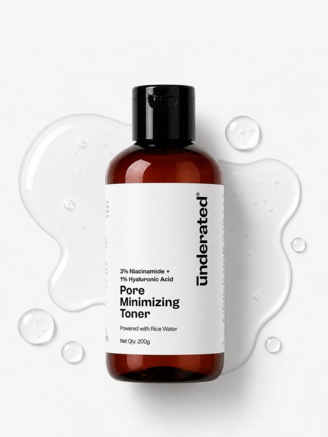 Underated Pore Minimising Toner Niacinamide AHA Oil Control Skin Brightening 200g