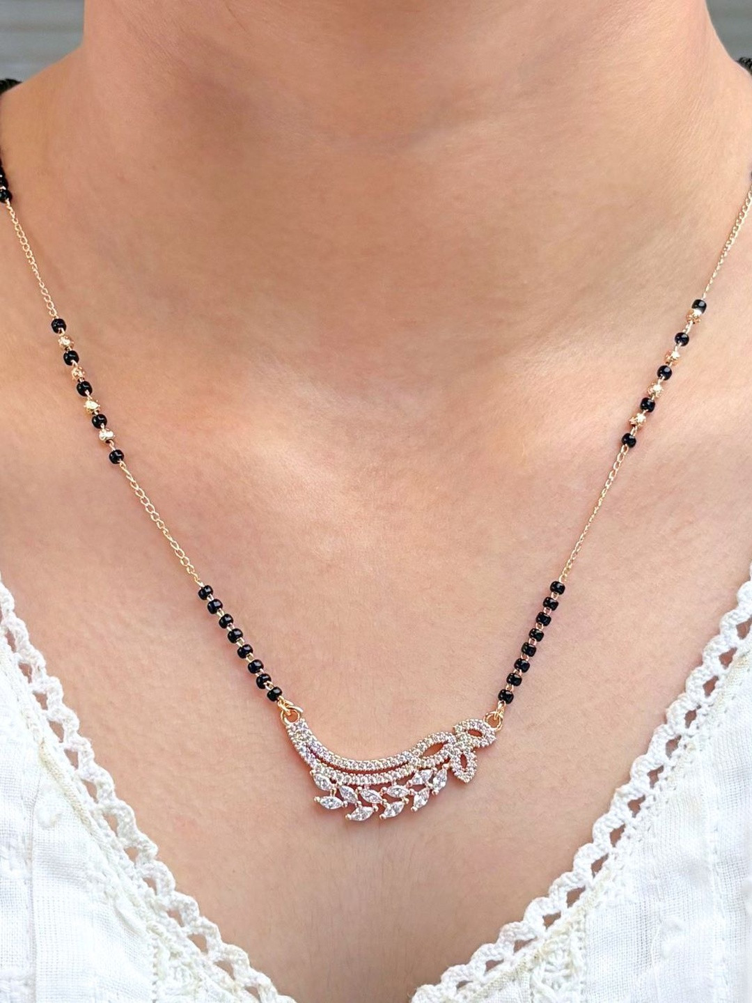 Zeraki Jewels Rose Gold-Plated Mangalsutra