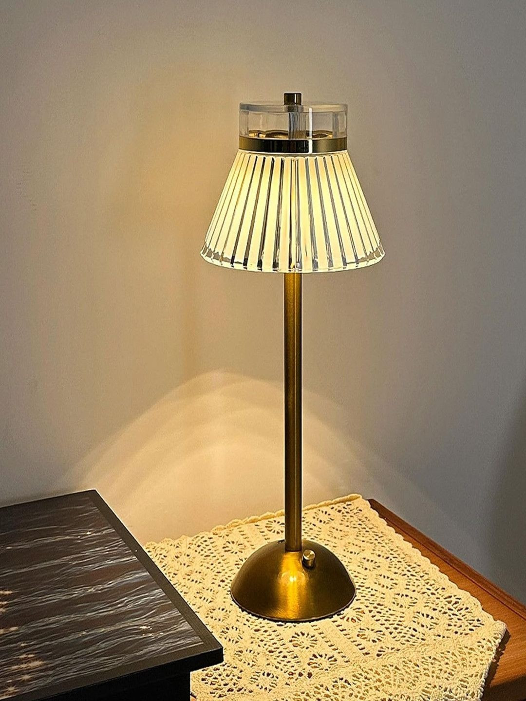 ELARE Multicoloured Textured Metal Contemporary Frusturical Shaped Table Lamp
