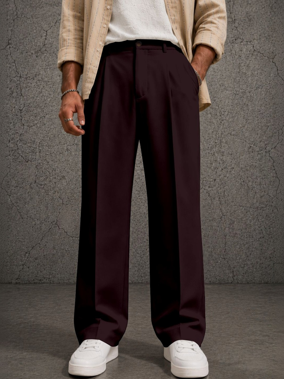 FTX Men Relaxed Easy Wash Pleated Trousers