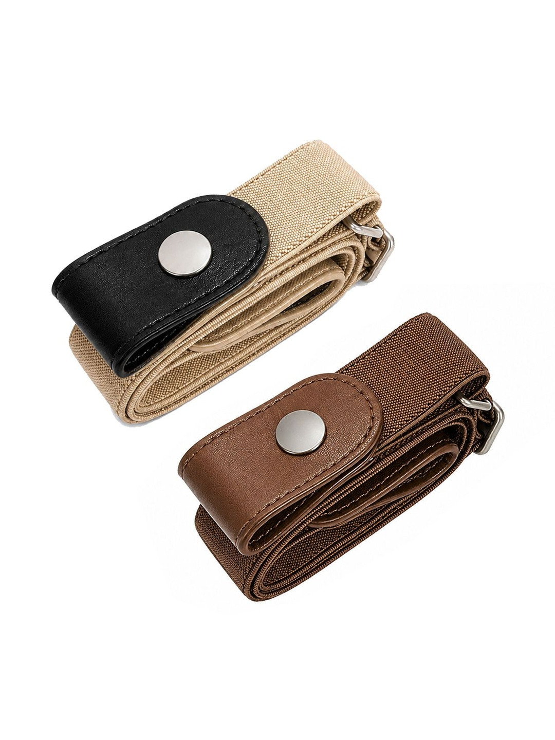 Aadikart Men Set Of 2 No Buckle Waist Belt