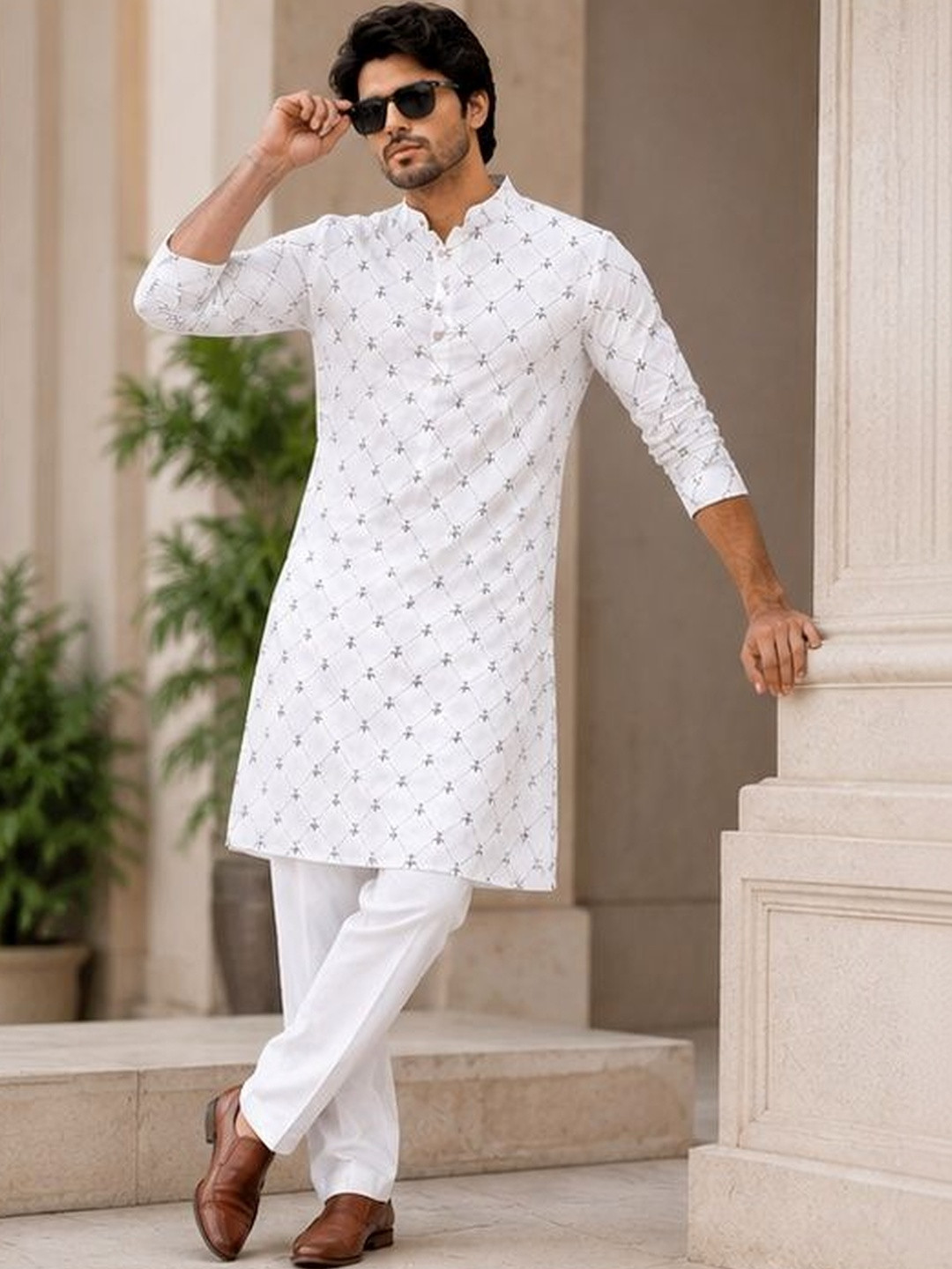 BHIZY Men Geometric Printed Kurta