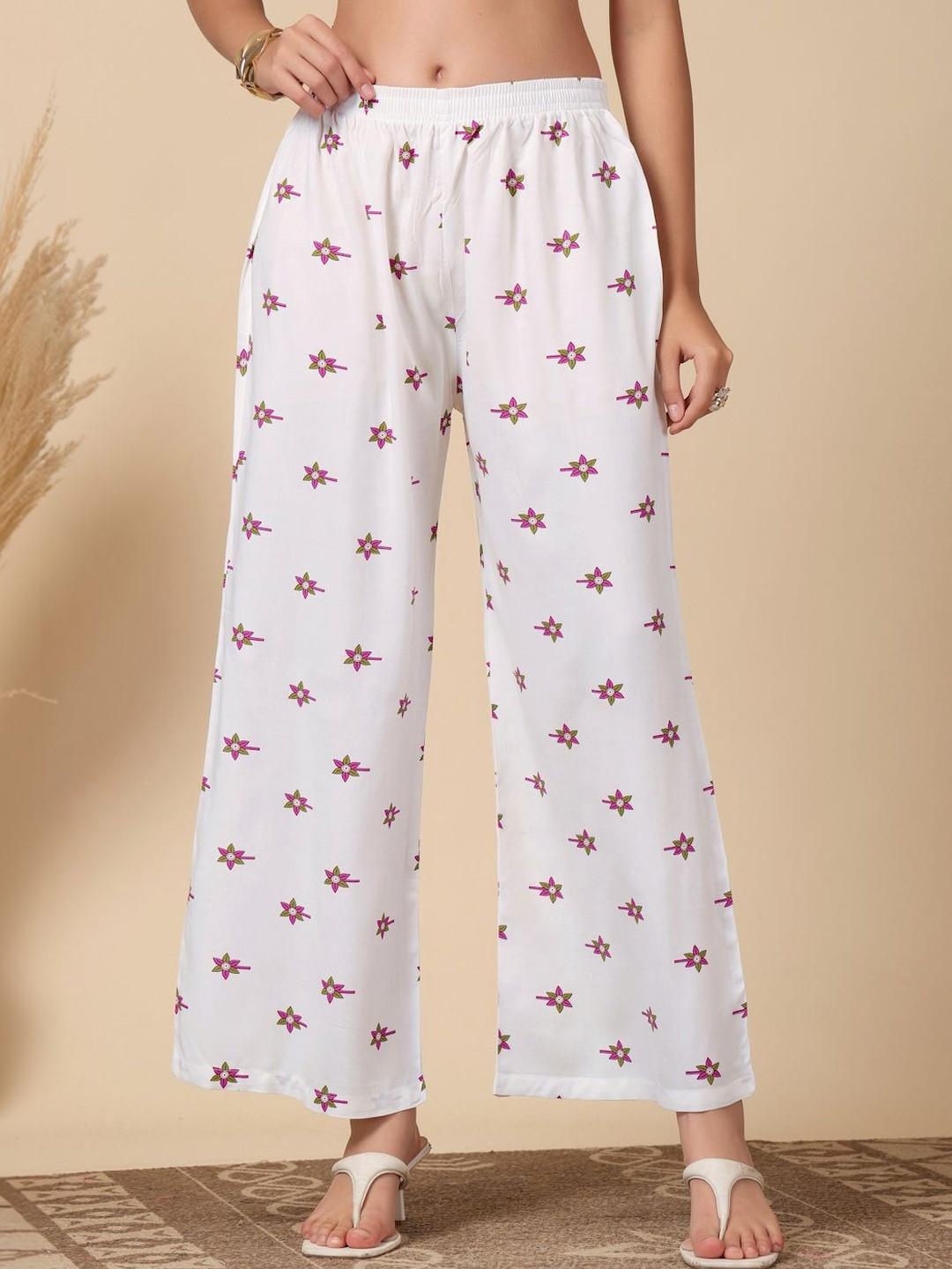 Moda Rapido Women Ethnic Motifs Printed Knitted Palazzos