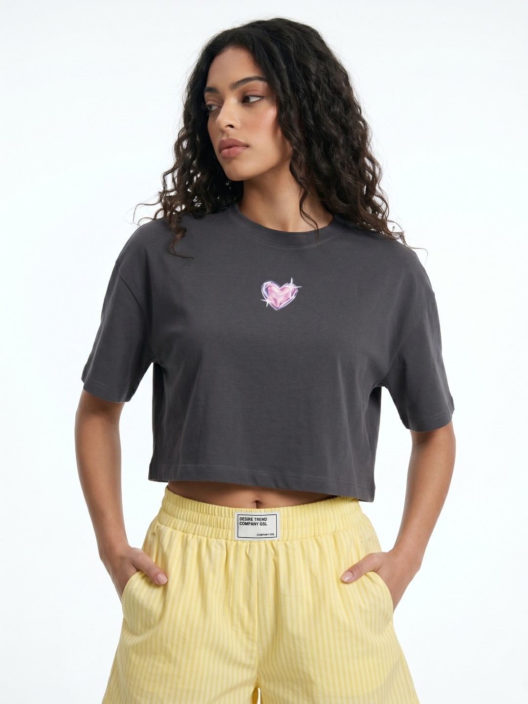 glitchez Printed Drop-Shoulder Sleeves Boxy T-shirt