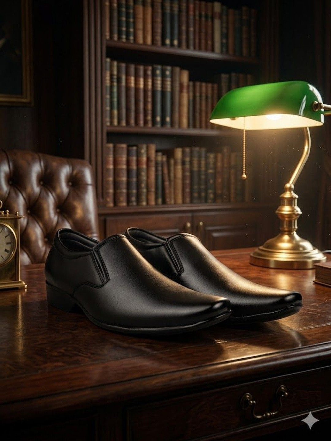 HikBi Men Leather Formal Slip-On Shoes