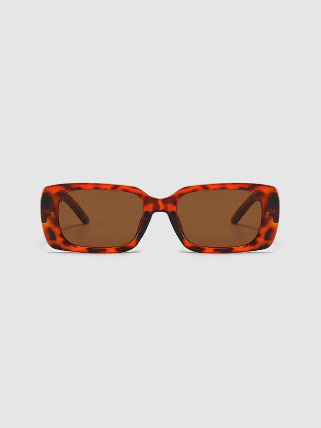 LULU & SKY Women Brown Lens & Brown Rectangle Sunglasses with