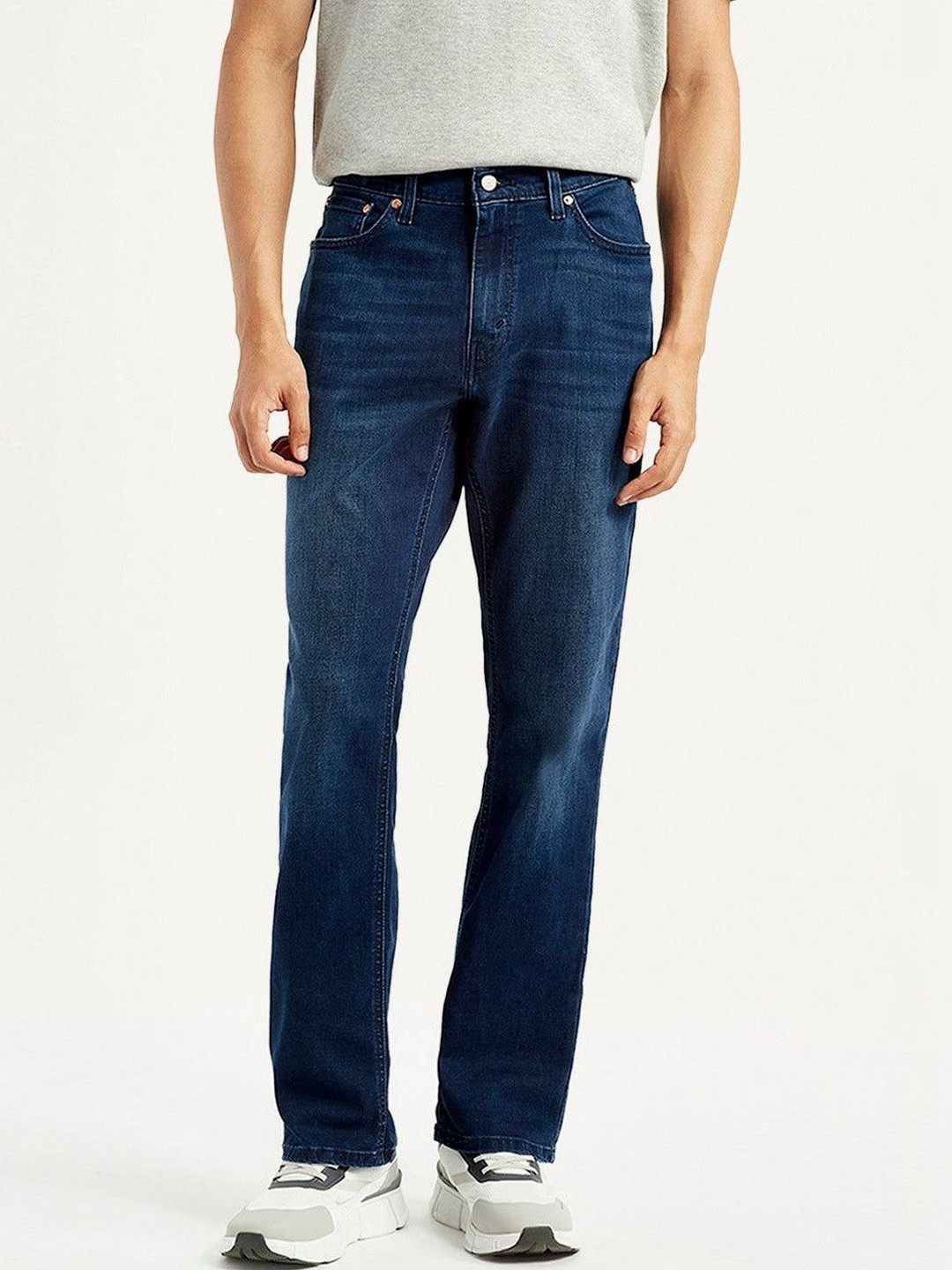 Levis Men's 541 Dark Blue Athletic Tapered Fit Mid Rise Jeans