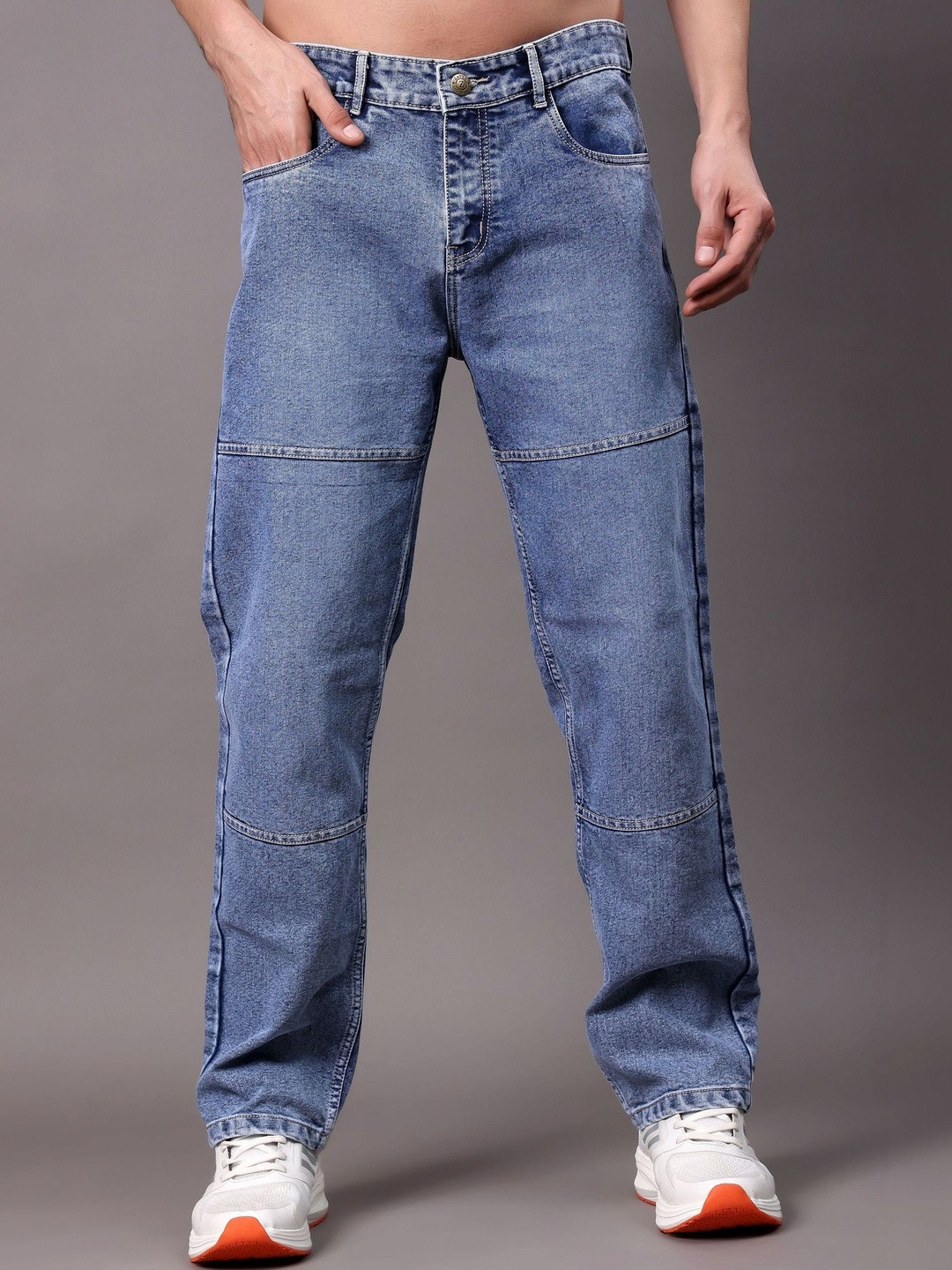 ZAYSH Men Baggy Fit Mid-Rise Mid-Rise Denim Jeans