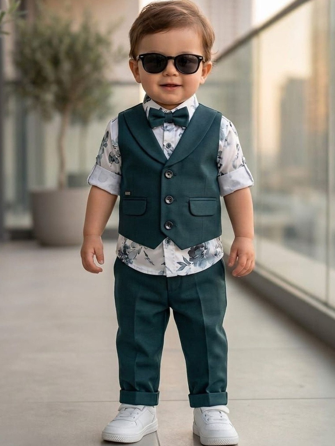 NEMI CREATION Boys Printed Shirt with Trousers