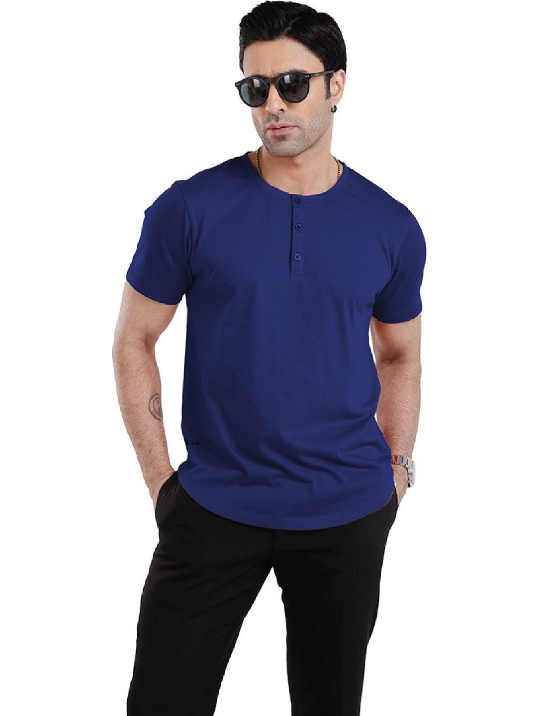 WEWEAR Men Henley Neck T-shirt