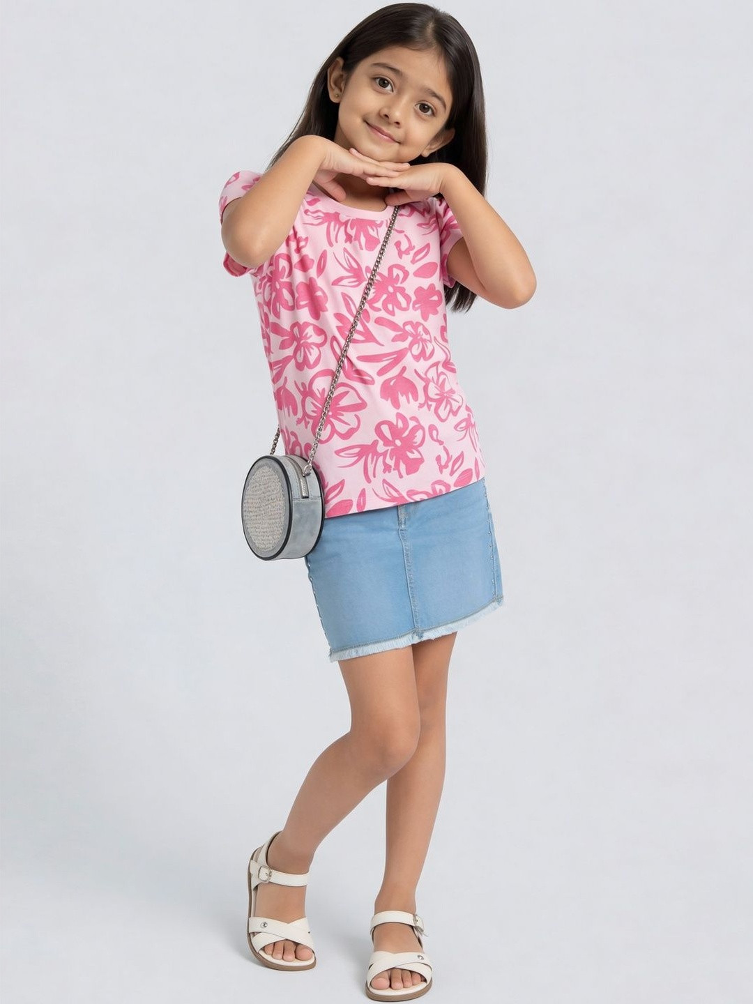 Pantaloons Junior Girls Floral Printed T-shirt