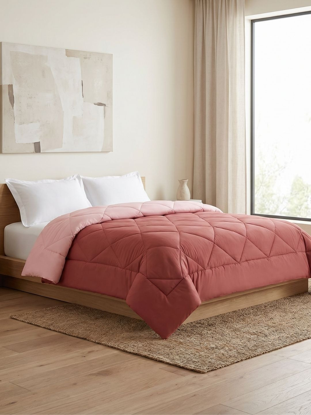 RIVERMOOR Peach-Coloured AC Room 120 GSM Comforter