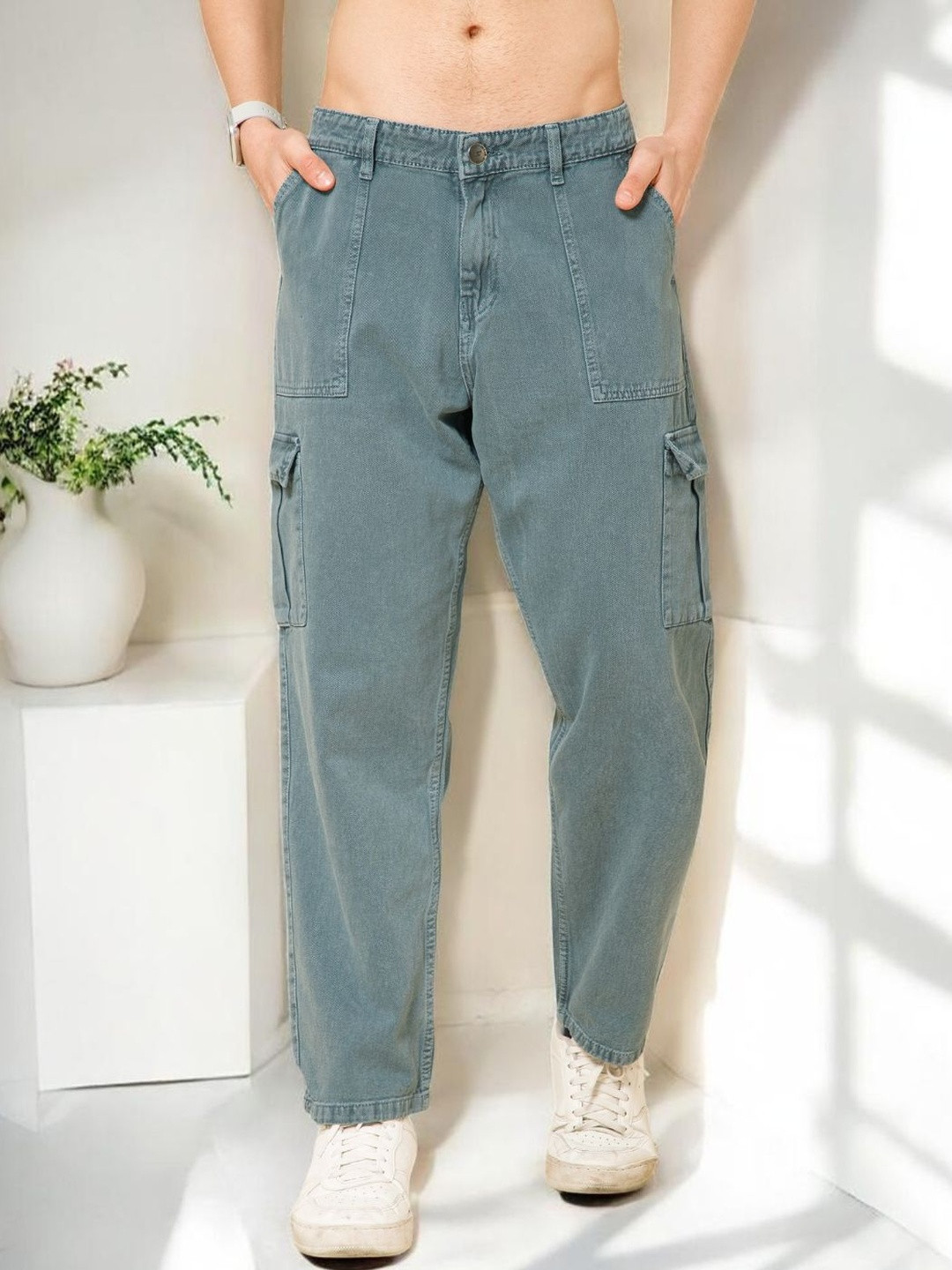 STUDIO NEXX Men Loose Relaxed Fit Mid-Rise Jeans