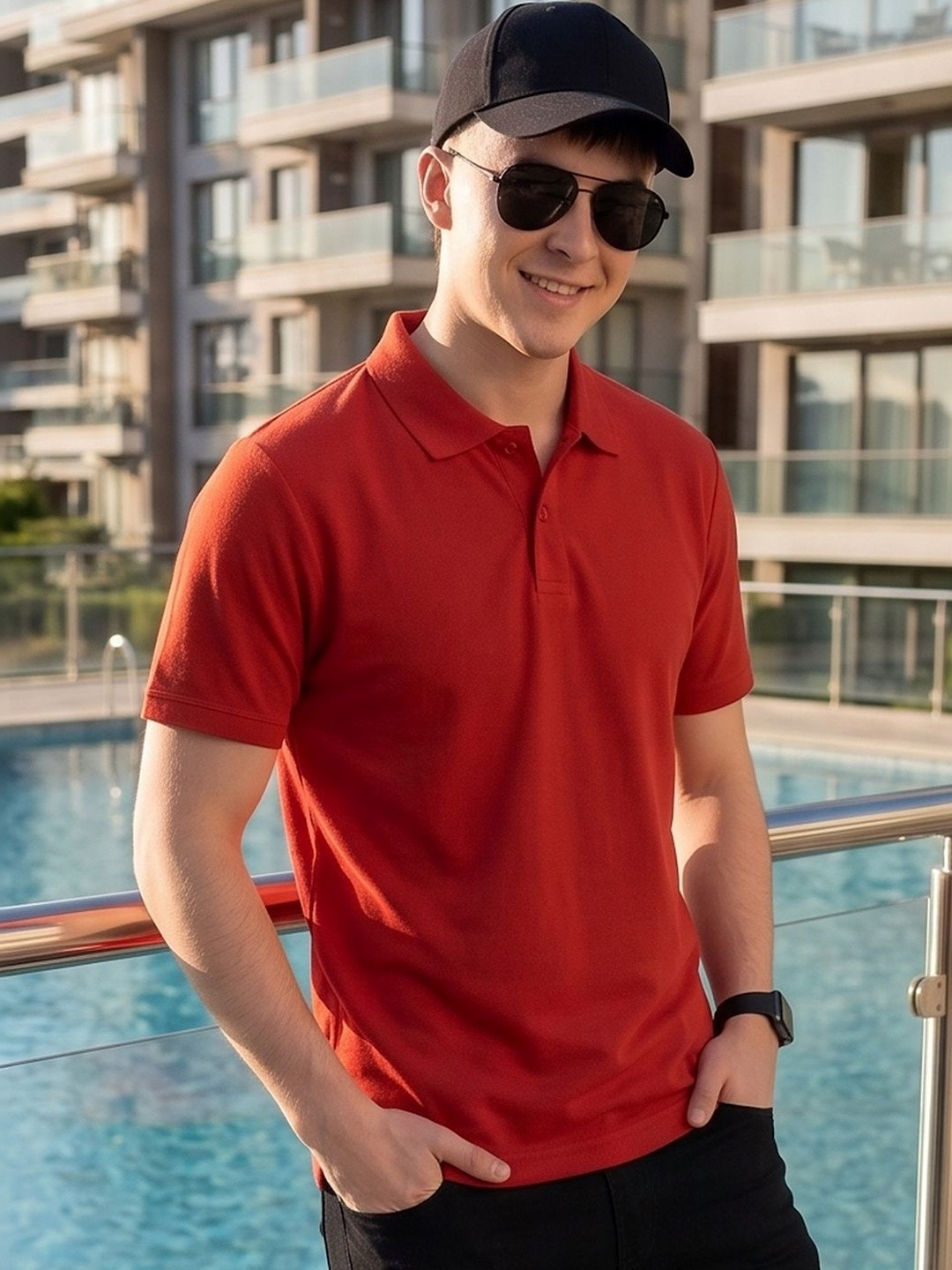 Mast & Harbour Men Polo Collar T-shirt