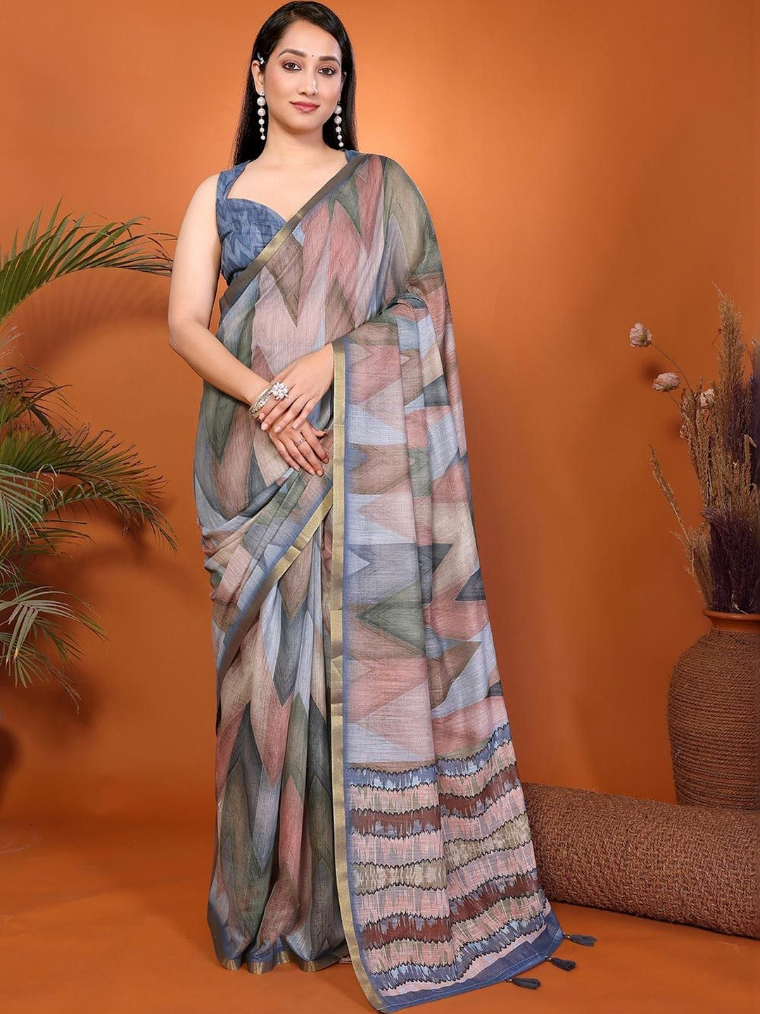 SAMANTHA Pure Linen Saree