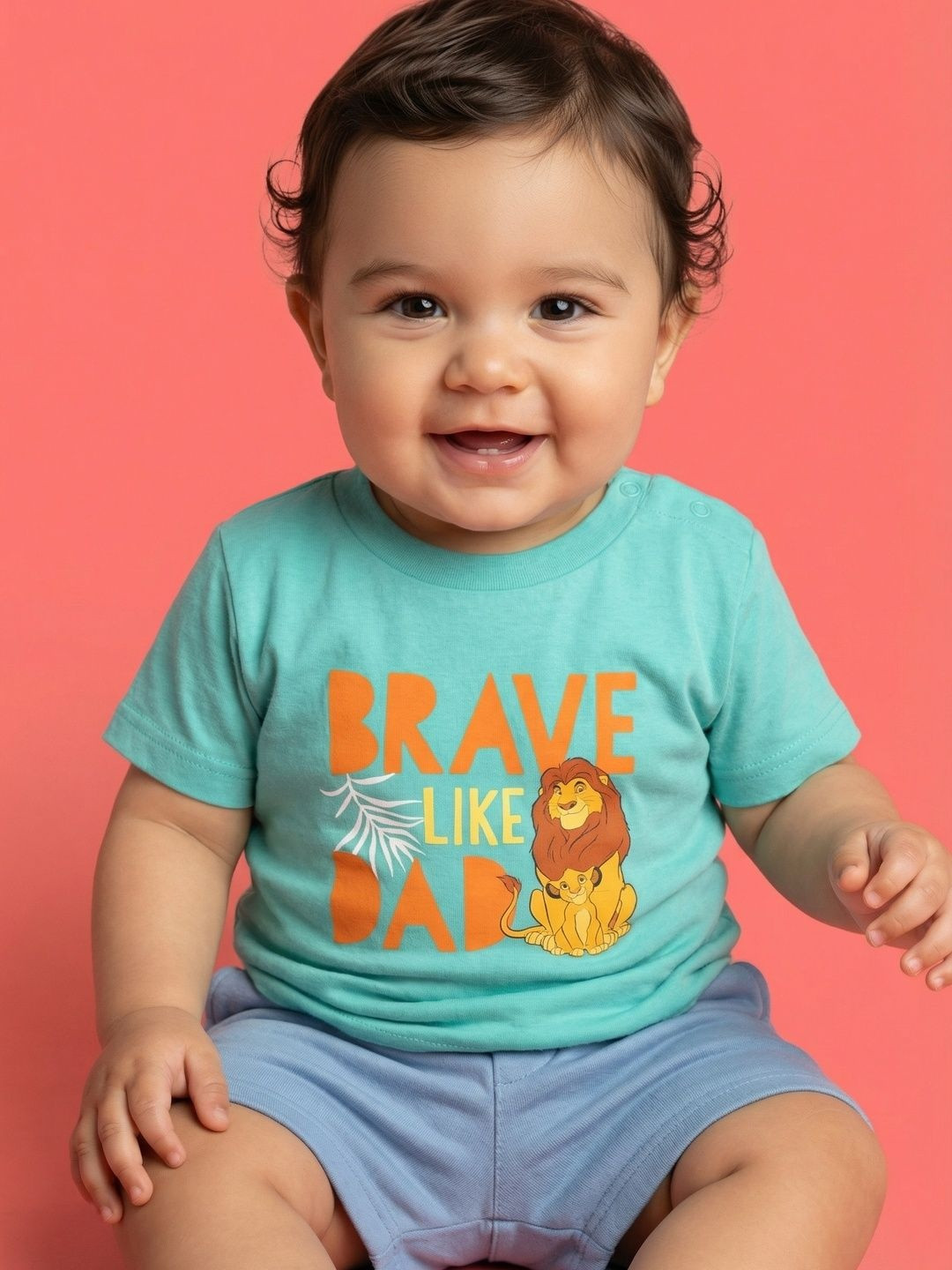 NautiNati Disney Lion King Baby Boys Blue Pure Cotton T Shirt