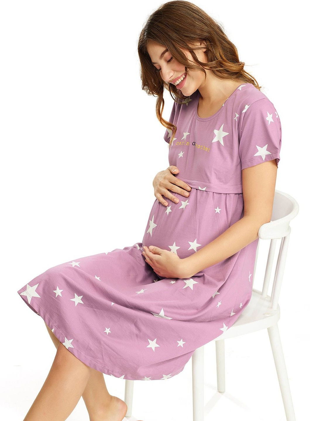 Lotik Women Meternity Printed Nightdress