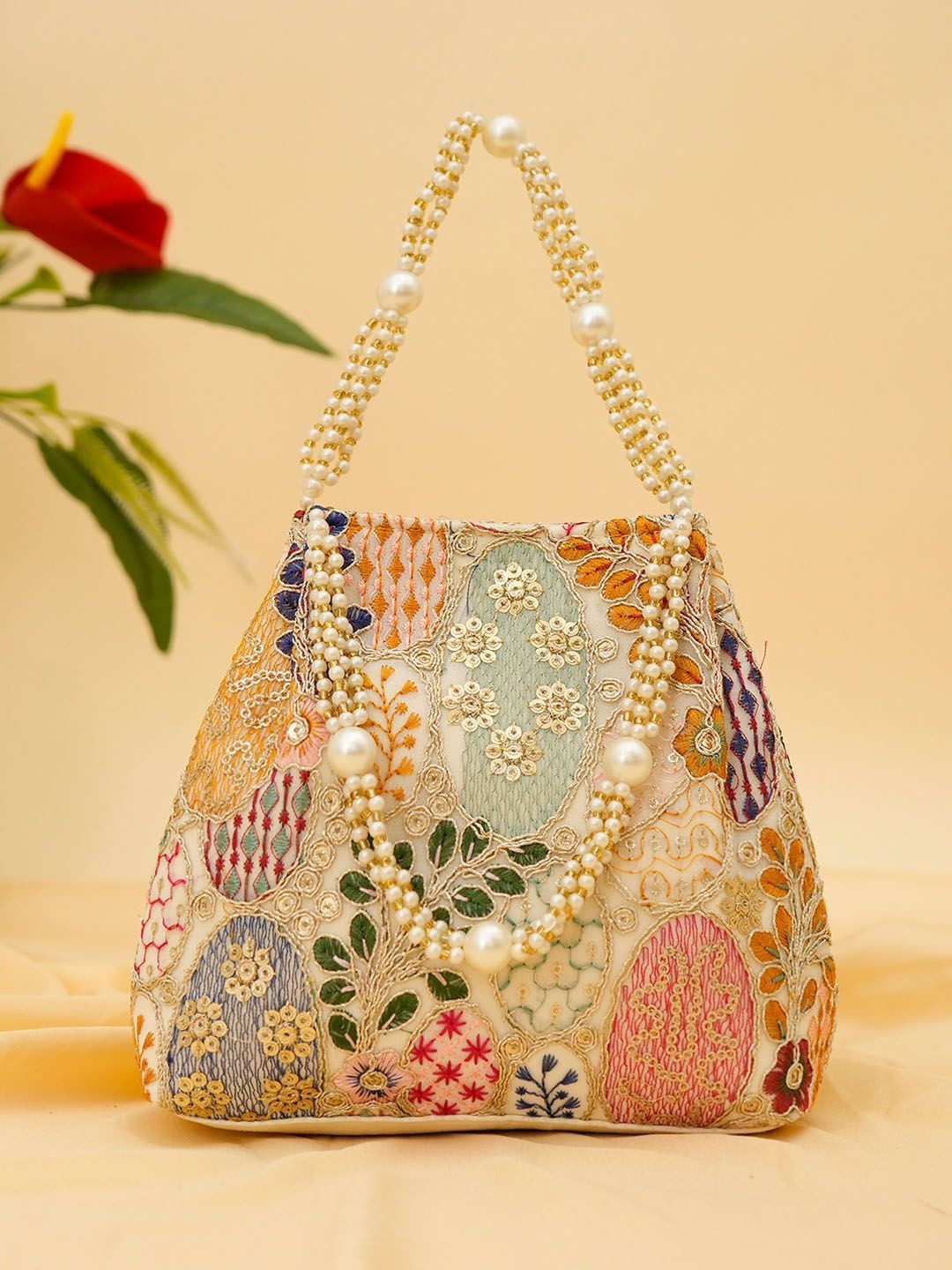 Cara Embroidered Potli Clutch