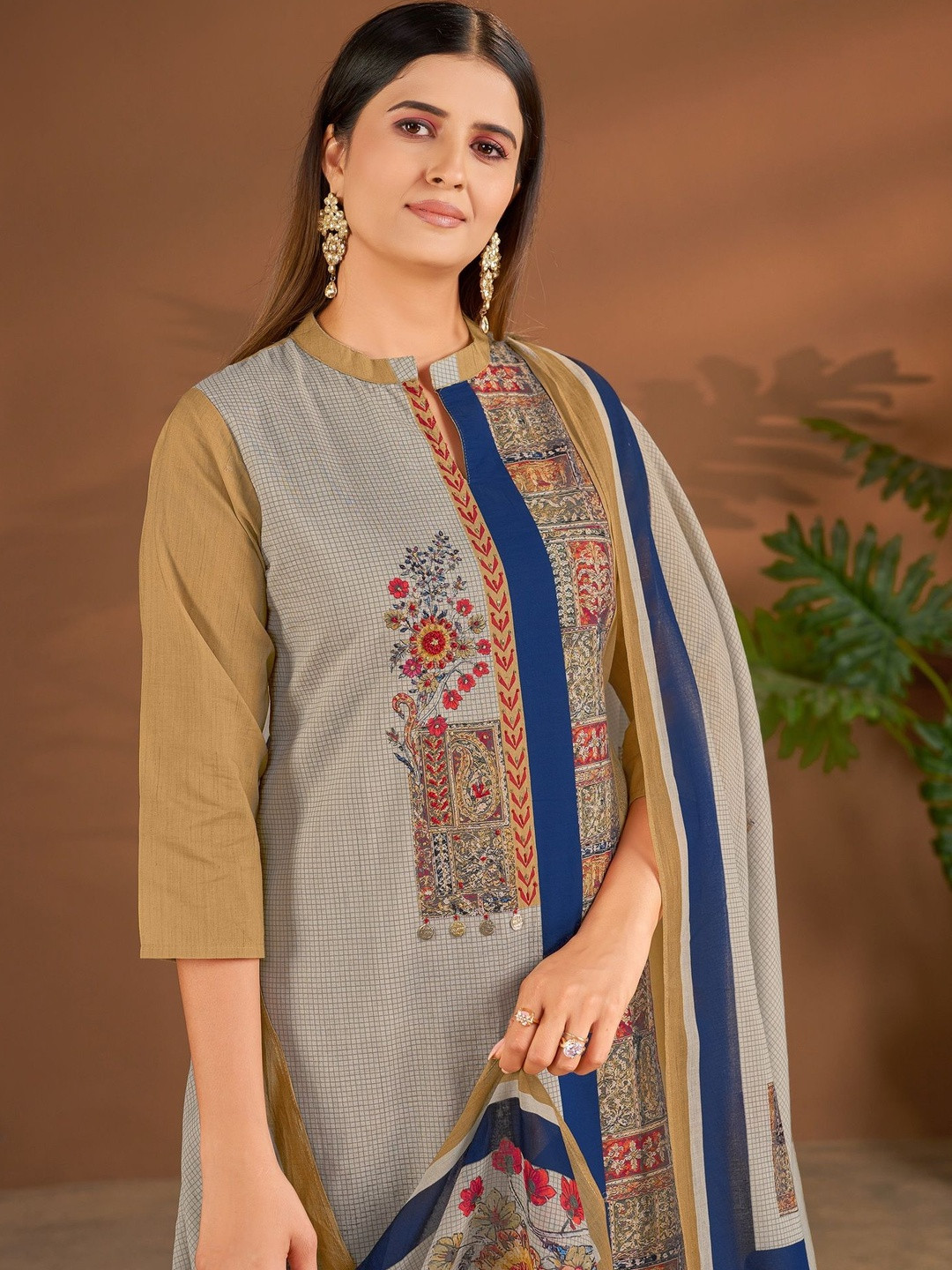 IOLY Women Ethnic Motifs Printed Regular Pure Cotton Kurta with Palazzos & With Dupatta