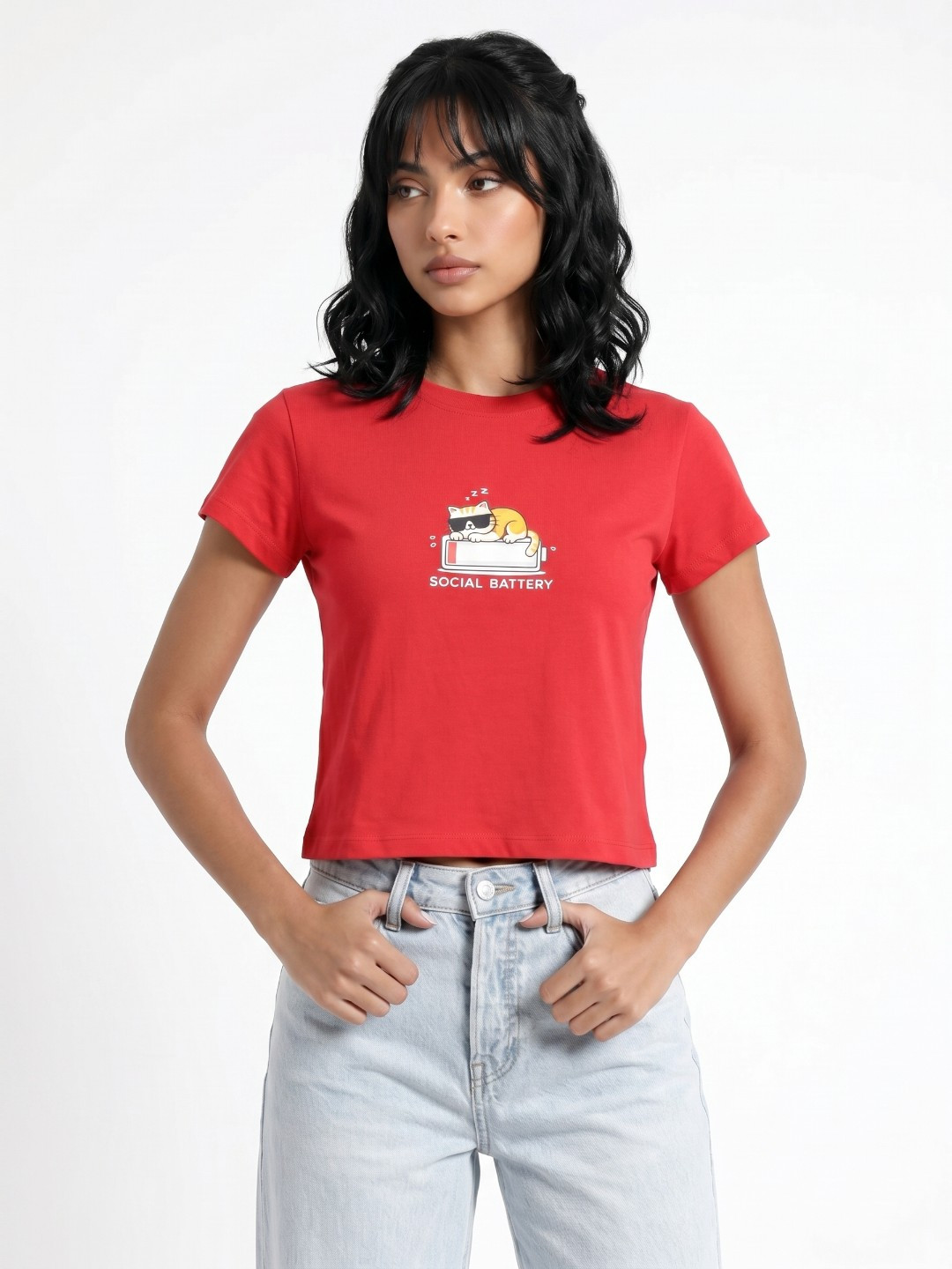 glitchez Women Graphic Printed Regular Fit T-shirt