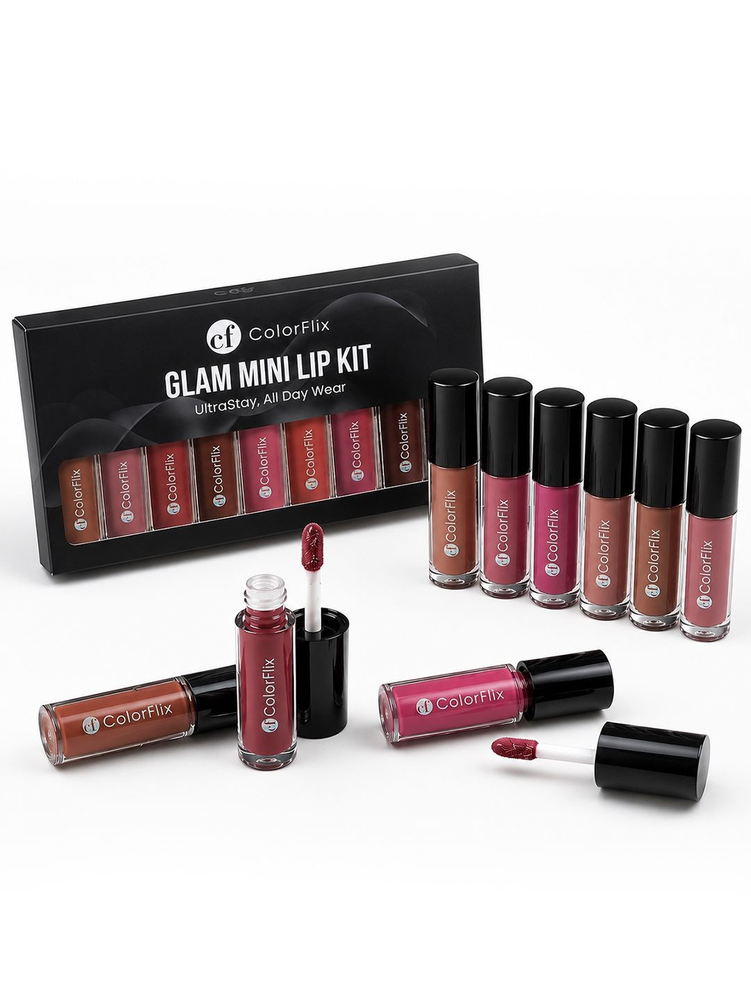 COLORFLIX Set Of 9 Ultra-Stay Liquid Lipsticks - 2 ml Each