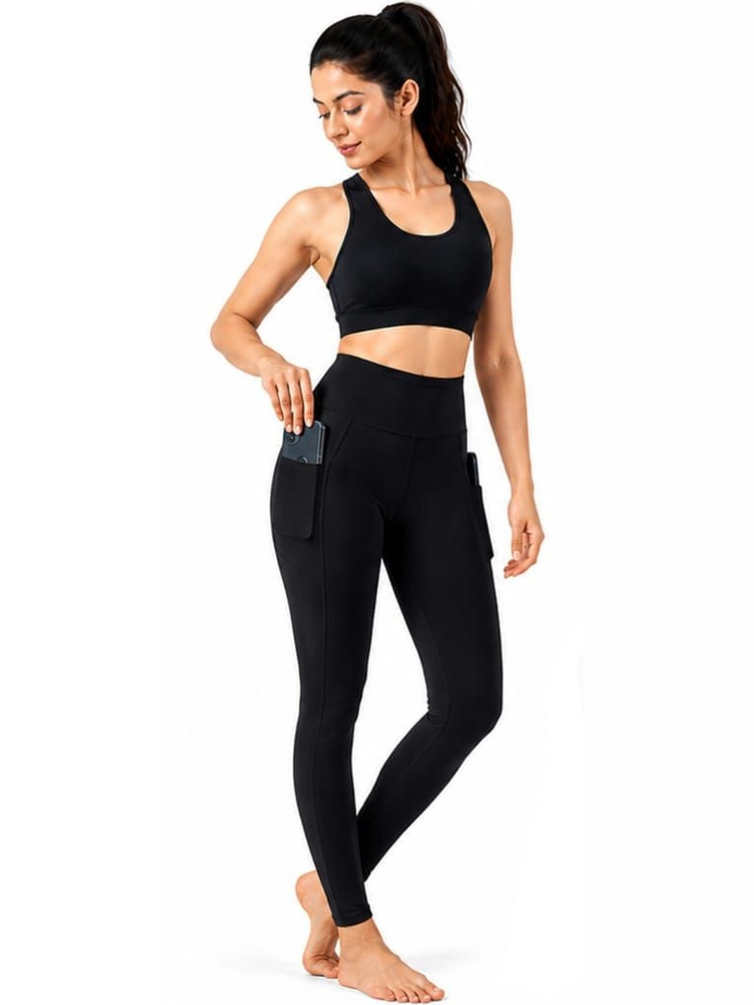 Lingerie bazzar High-Rise Rapid-Dry Ankle Length Tight