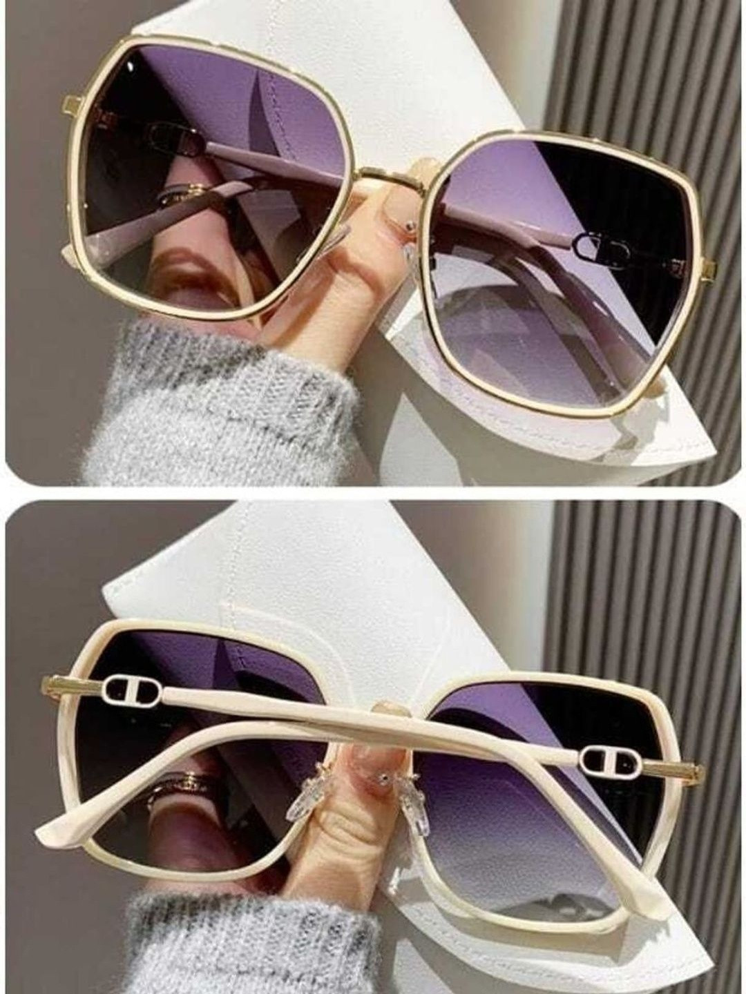 SPADEACES Women Purple Lens & Gold-Toned Other Sunglasses with