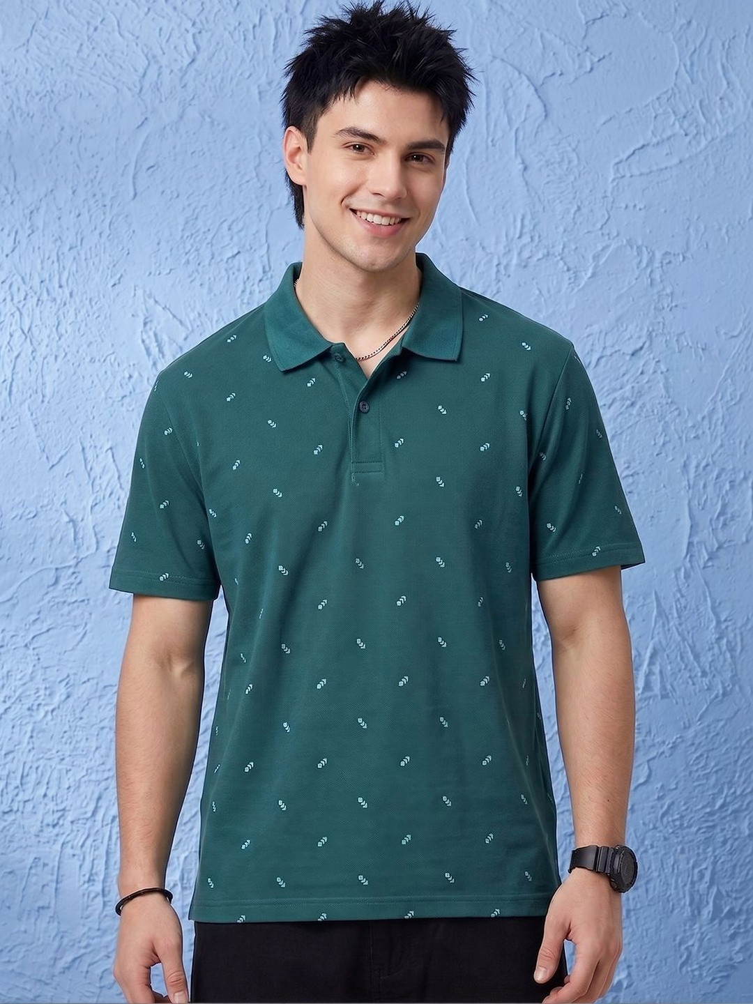 Moda Rapido Men Printed Polo Collar T-shirt