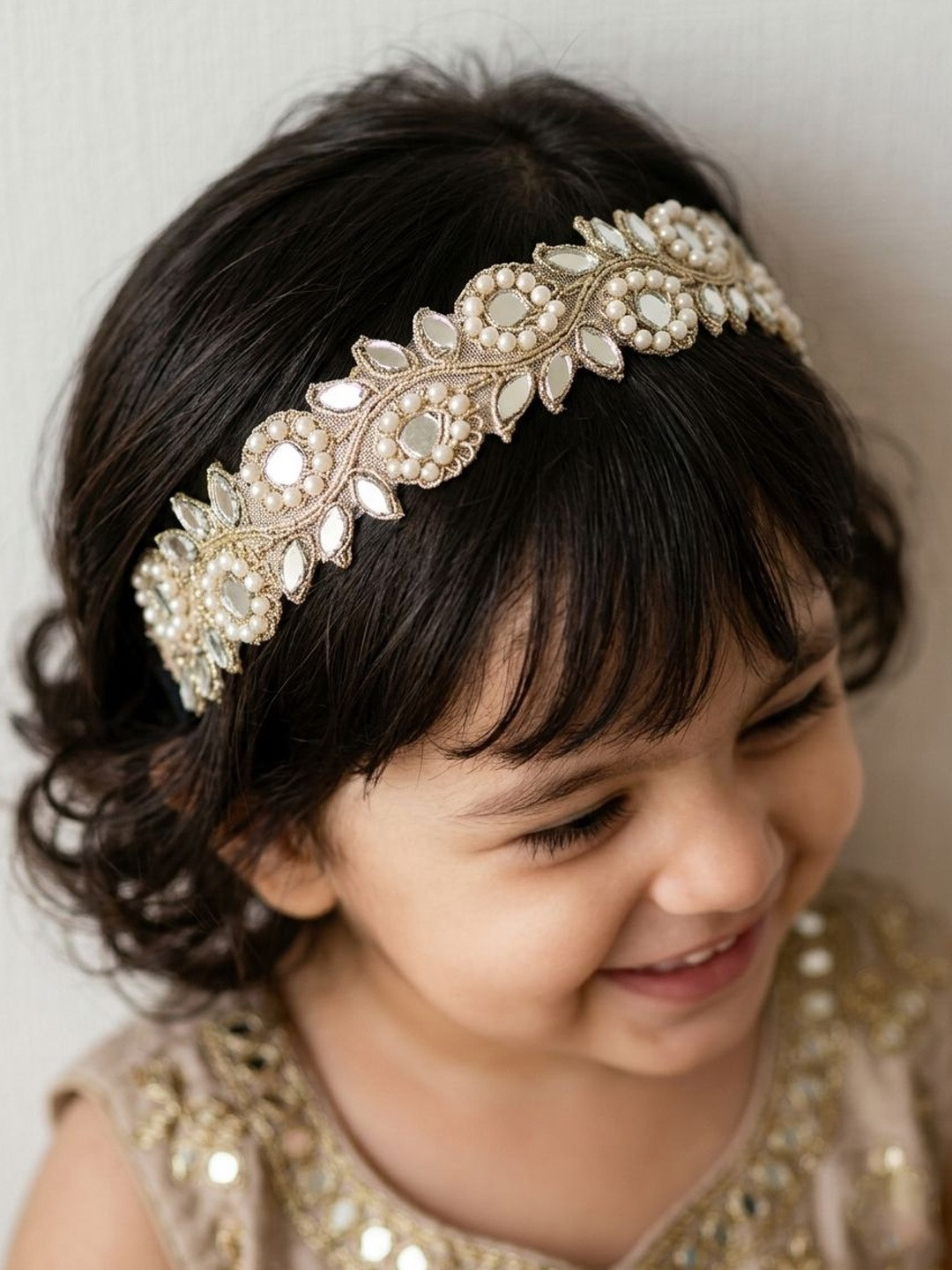 Choko Girls Floral Mirror-Work Hairband