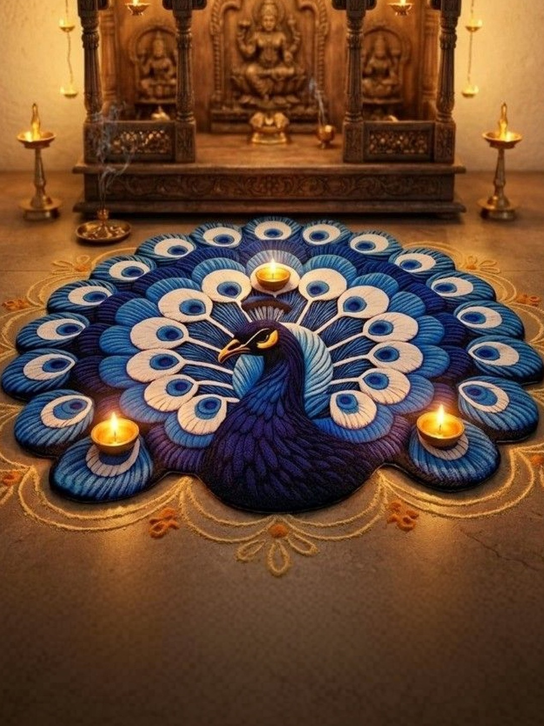 Dizen star 5D Blue & White Anti-Skid Doormats