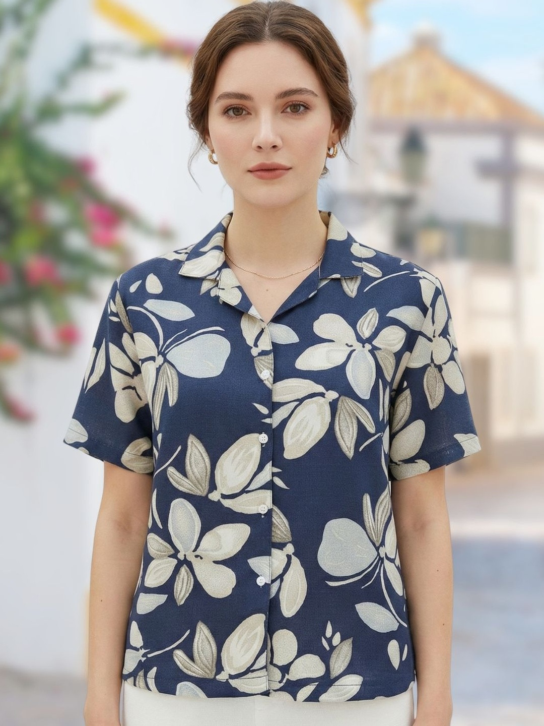 SOLIXON Women Original Floral Printed Casual Shirt