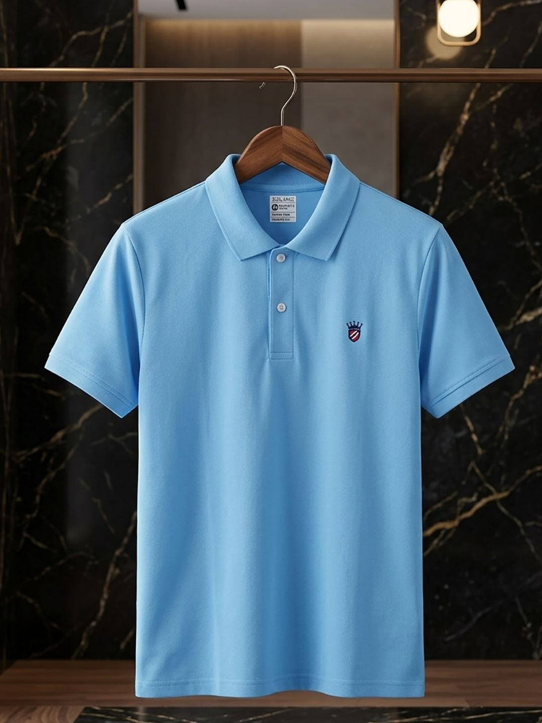 RELANE Men Brand Logo Polo Collar T-shirt
